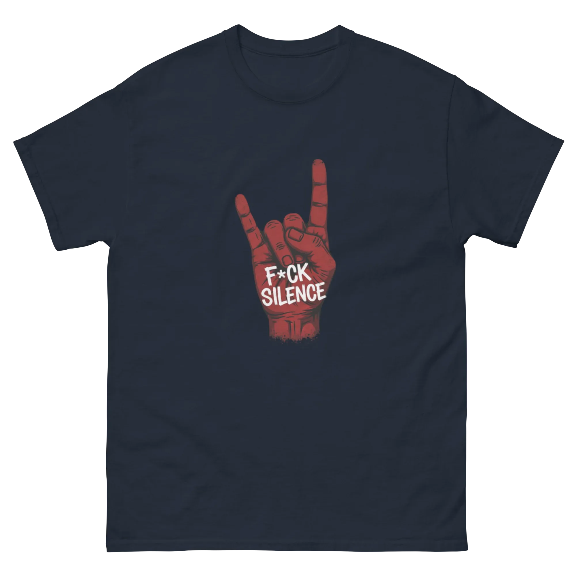 METAL HORNS F*CK SILENCE unisex t-shirt - - - Printoo Shop