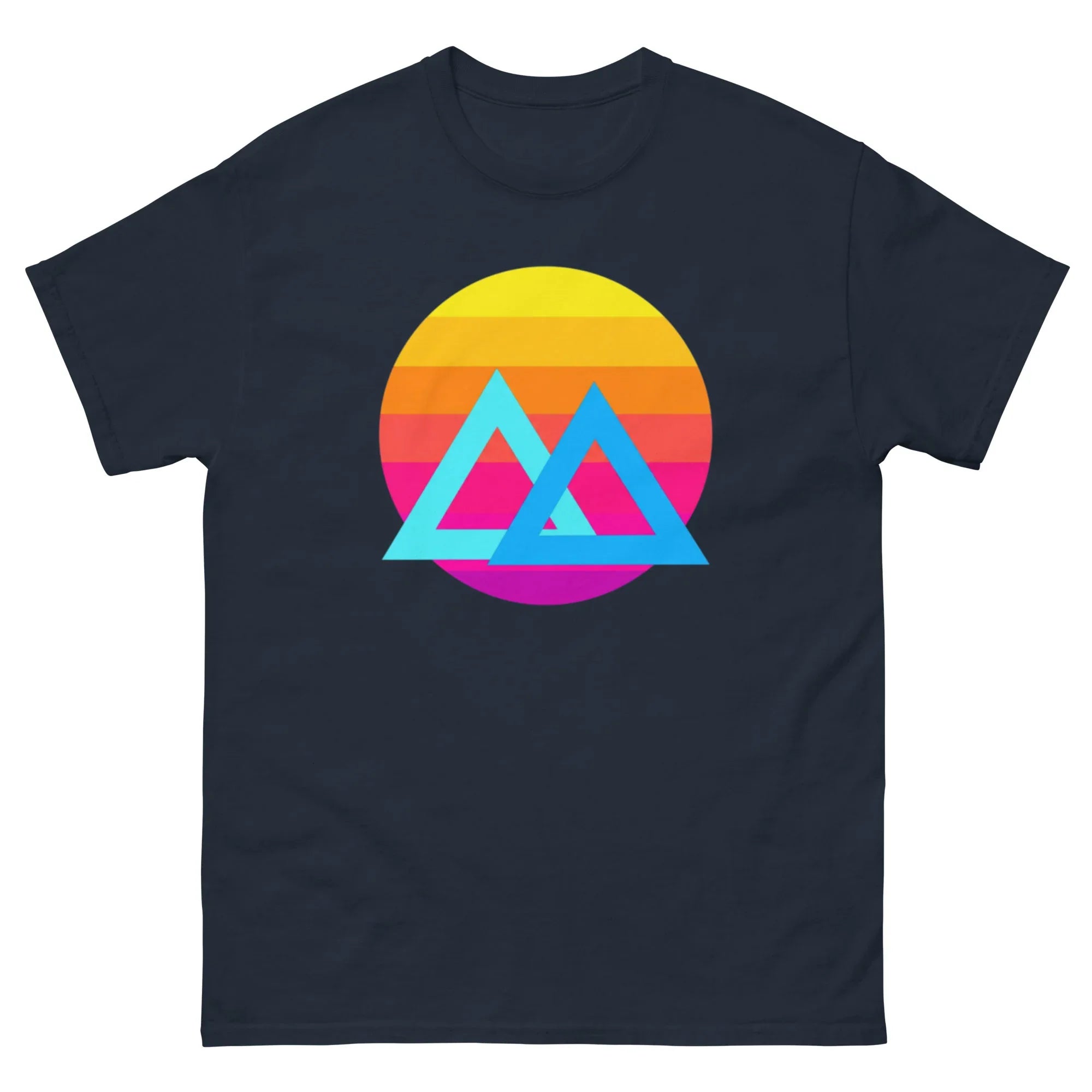 SUNSET GEOMETRY unisex t-shirt - Printoo Shop - - Retro & Synthwave T-Shirts, t-shirt, unisex, Unisex Classic Tee | Gildan 5000