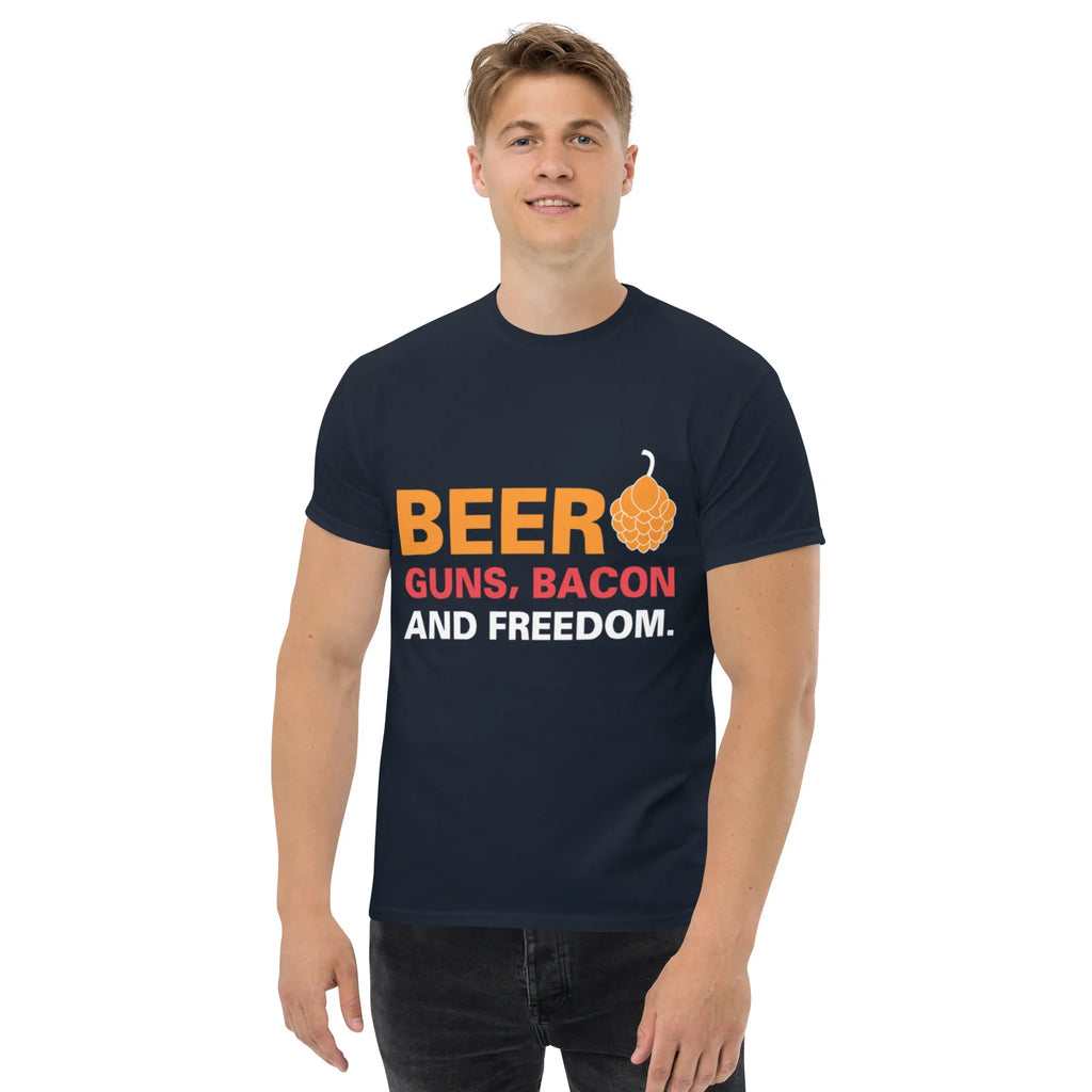 BEER GUNS BACON AND FREEDOM unisex t-shirt - - - Printoo Shop