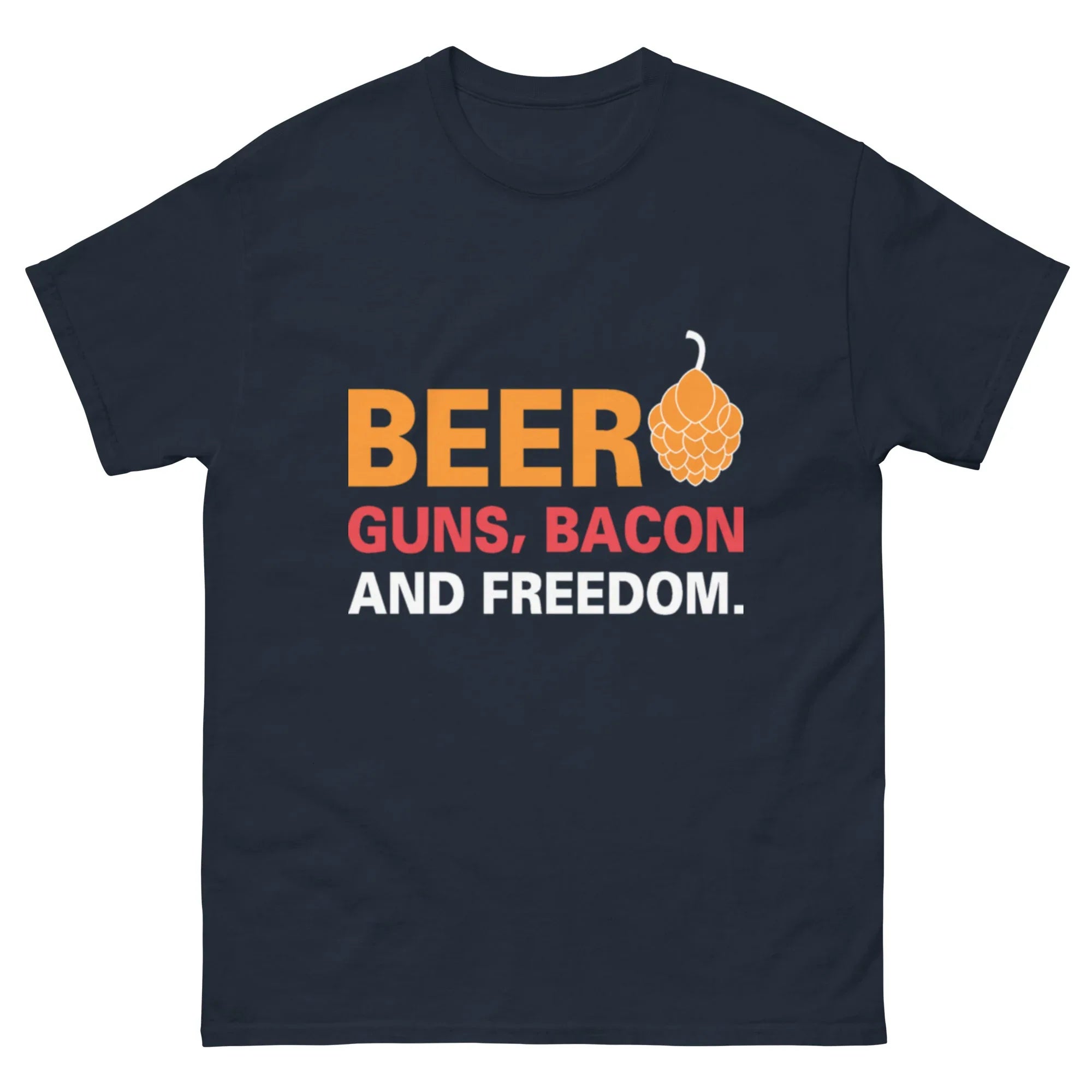 BEER GUNS BACON AND FREEDOM unisex t-shirt - Printoo Shop - - Alcohol, beer, t-shirt, unisex, Unisex Classic Tee | Gildan 5000