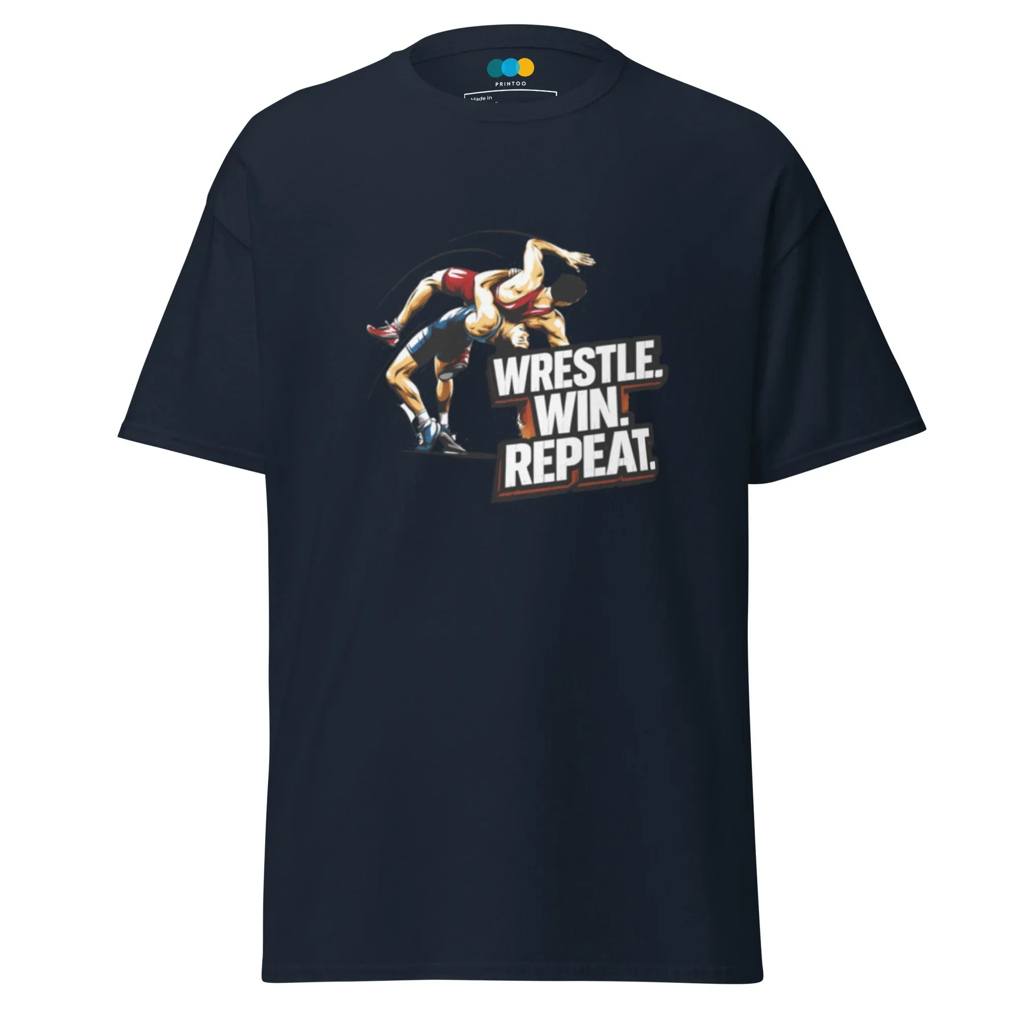 WRESTLE WIN REPEAT men’s t-shirt - Black / S - Printoo Shop - 3618485_11546