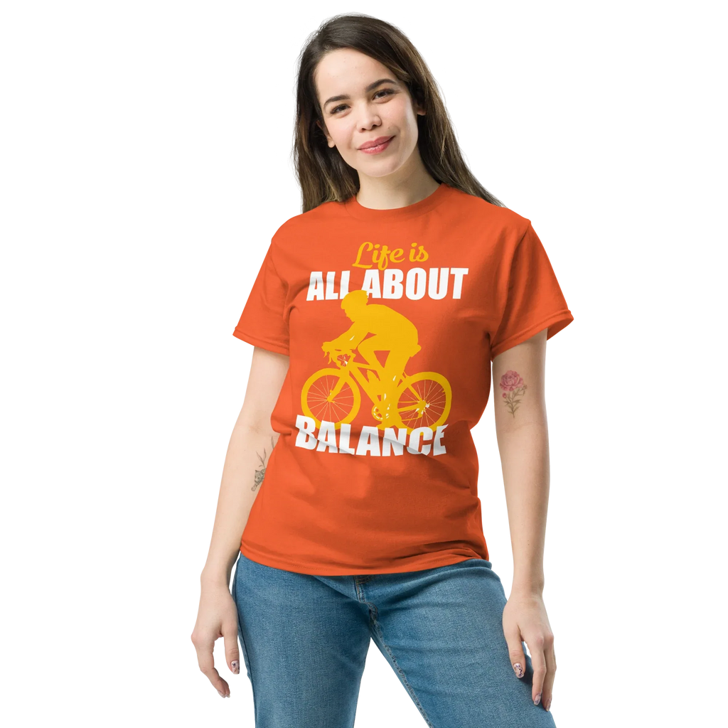 BALANCED LIFE unisex t-shirt - Printoo Shop - - bicycle, t-shirt, unisex, Unisex Classic Tee | Gildan 5000