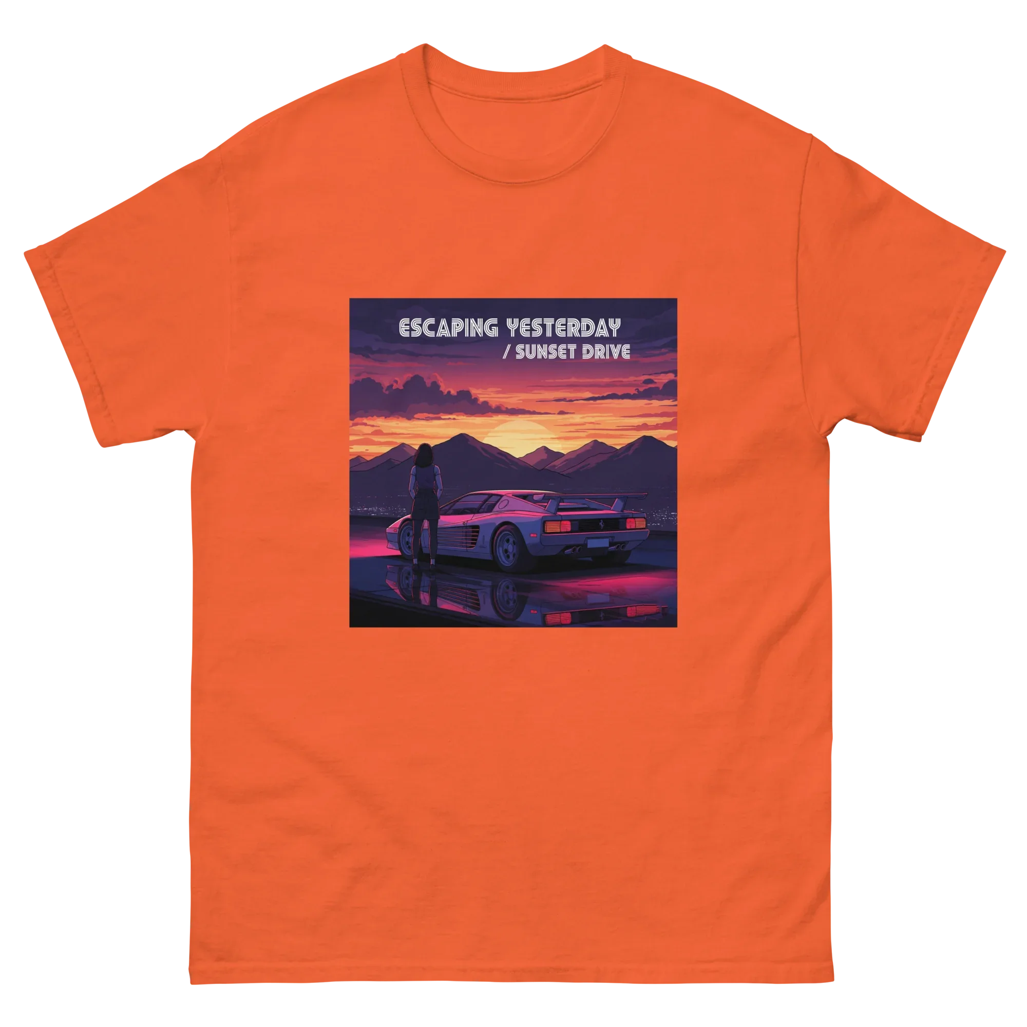 ESCAPING YESTERDAY unisex t-shirt - Printoo Shop - - Retro & Synthwave T-Shirts, t-shirt, unisex, Unisex Classic Tee | Gildan 5000