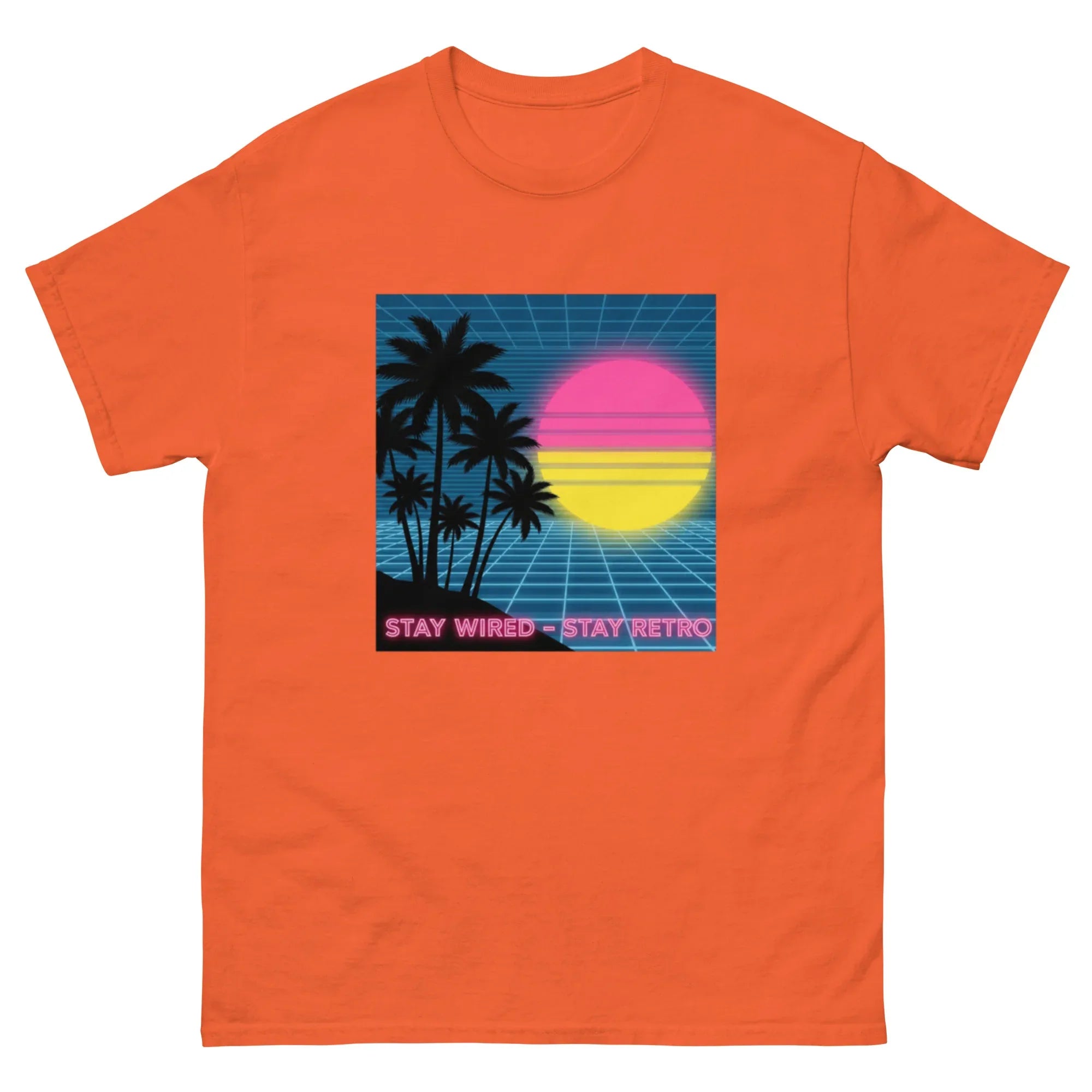 STAY WIRED STAY RETRO unisex t-shirt - Printoo Shop - - Retro & Synthwave T-Shirts, t-shirt, unisex, Unisex Classic Tee | Gildan 5000