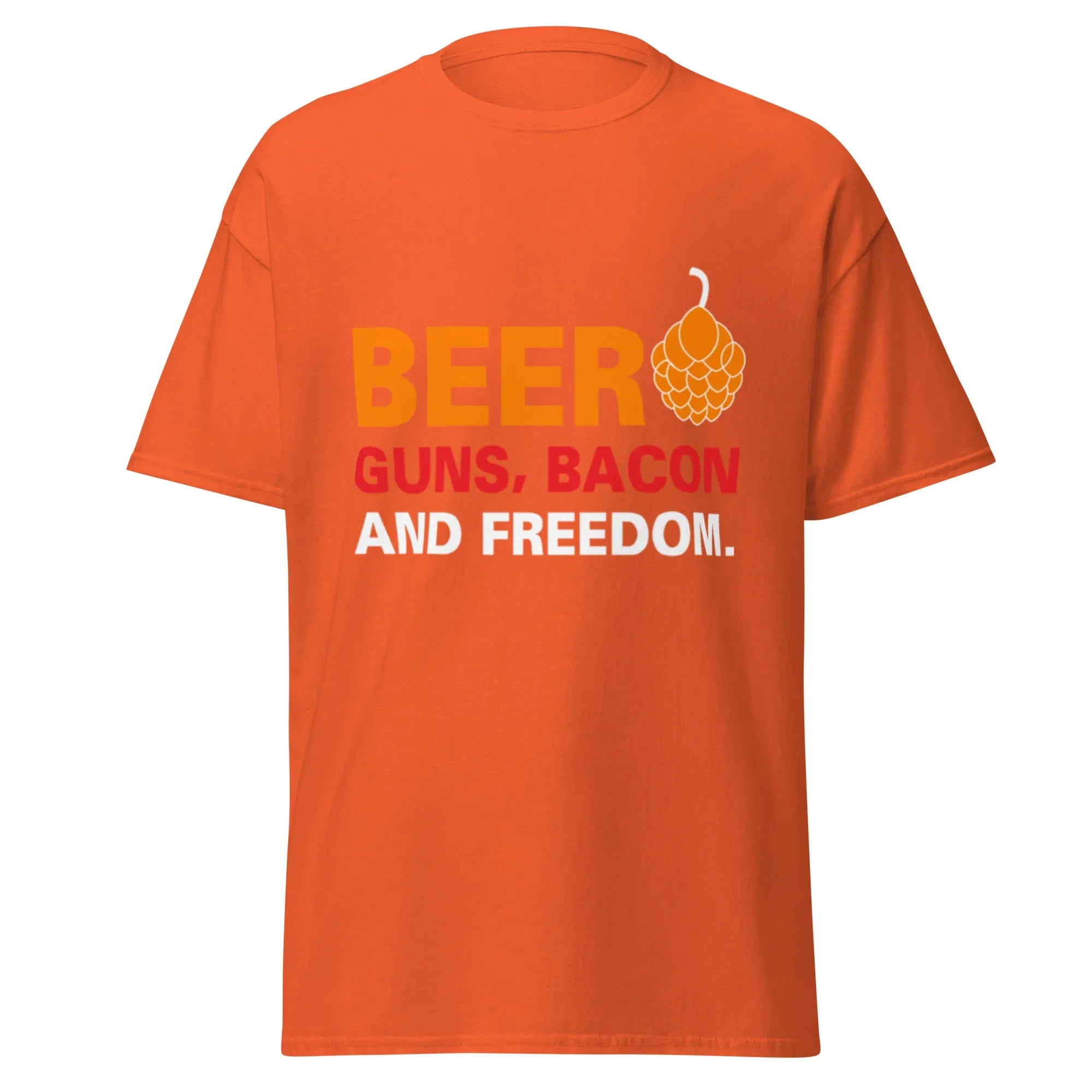 BEER GUNS BACON AND FREEDOM unisex t-shirt - Printoo Shop - - Alcohol, beer, t-shirt, unisex, Unisex Classic Tee | Gildan 5000
