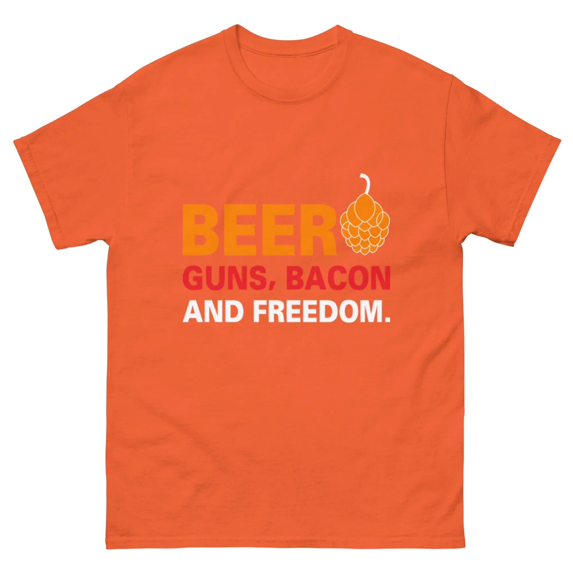 BEER GUNS BACON AND FREEDOM unisex t-shirt - Printoo Shop - - Alcohol, beer, t-shirt, unisex, Unisex Classic Tee | Gildan 5000