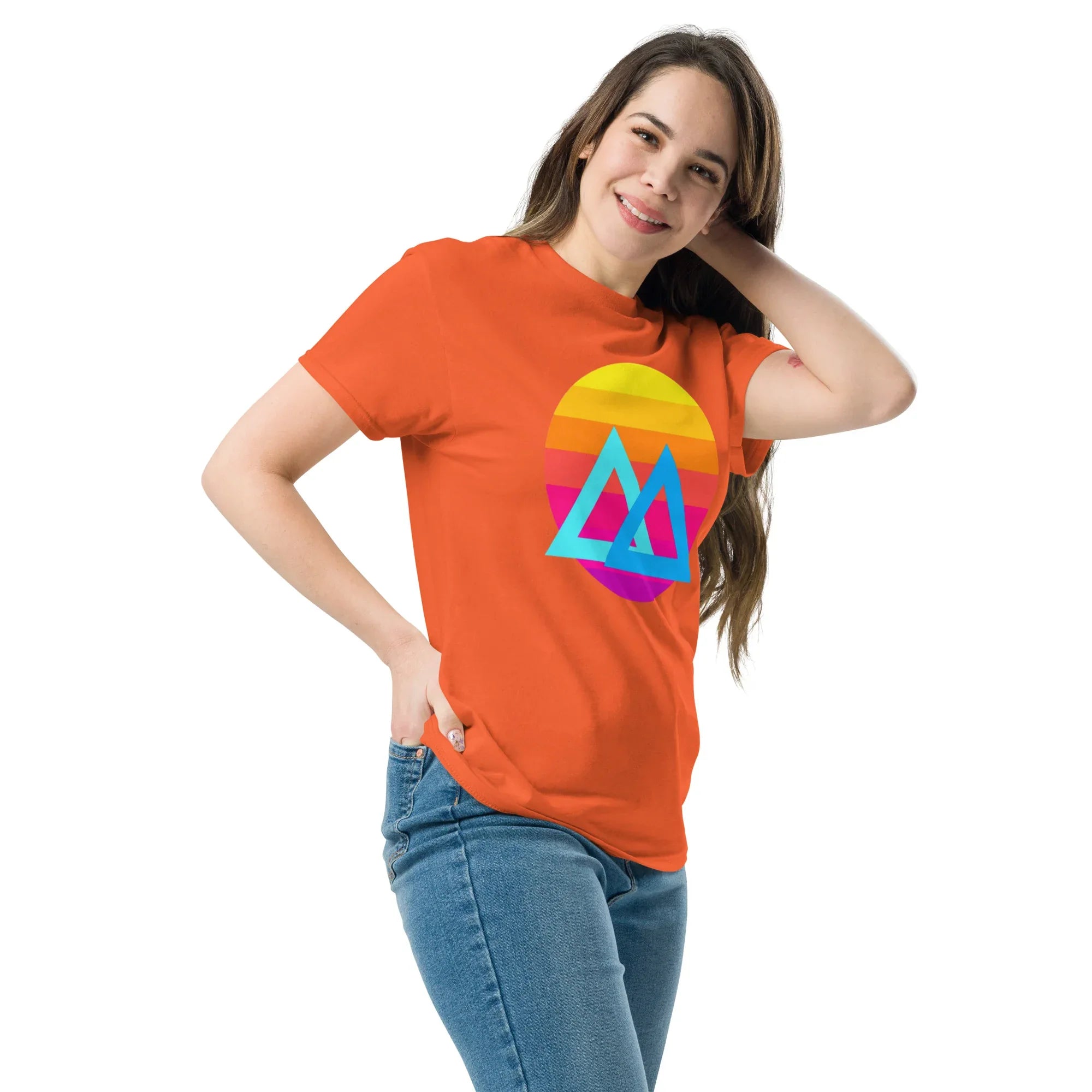 SUNSET GEOMETRY unisex t-shirt - Printoo Shop - - Retro & Synthwave T-Shirts, t-shirt, unisex, Unisex Classic Tee | Gildan 5000