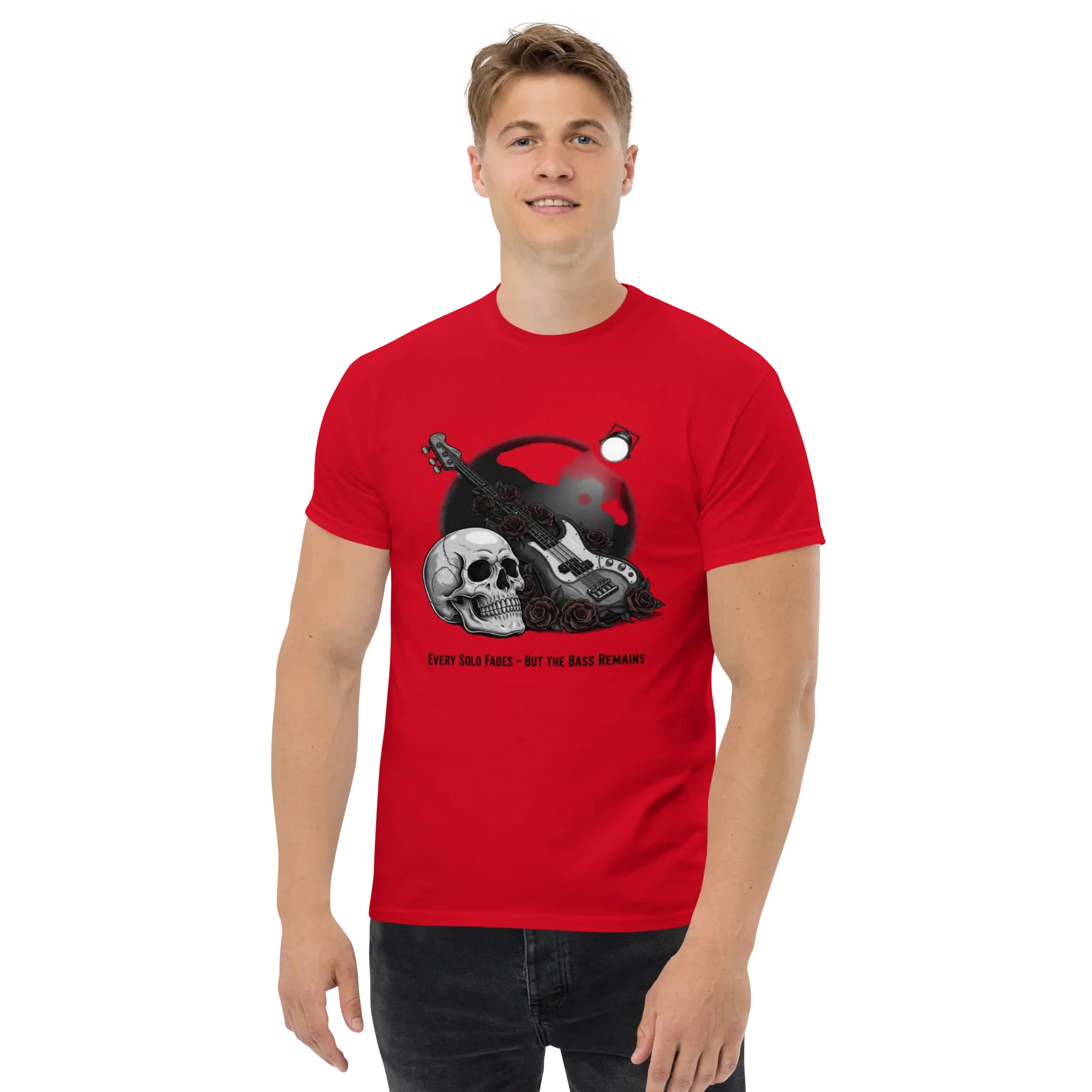EVERY SOLO FADES BUT THE BASS REMAINS unisex t-shirt - Printoo Shop - - metalmusic, Music t-shirt, t-shirt, unisex, Unisex Classic Tee | Gildan 5000