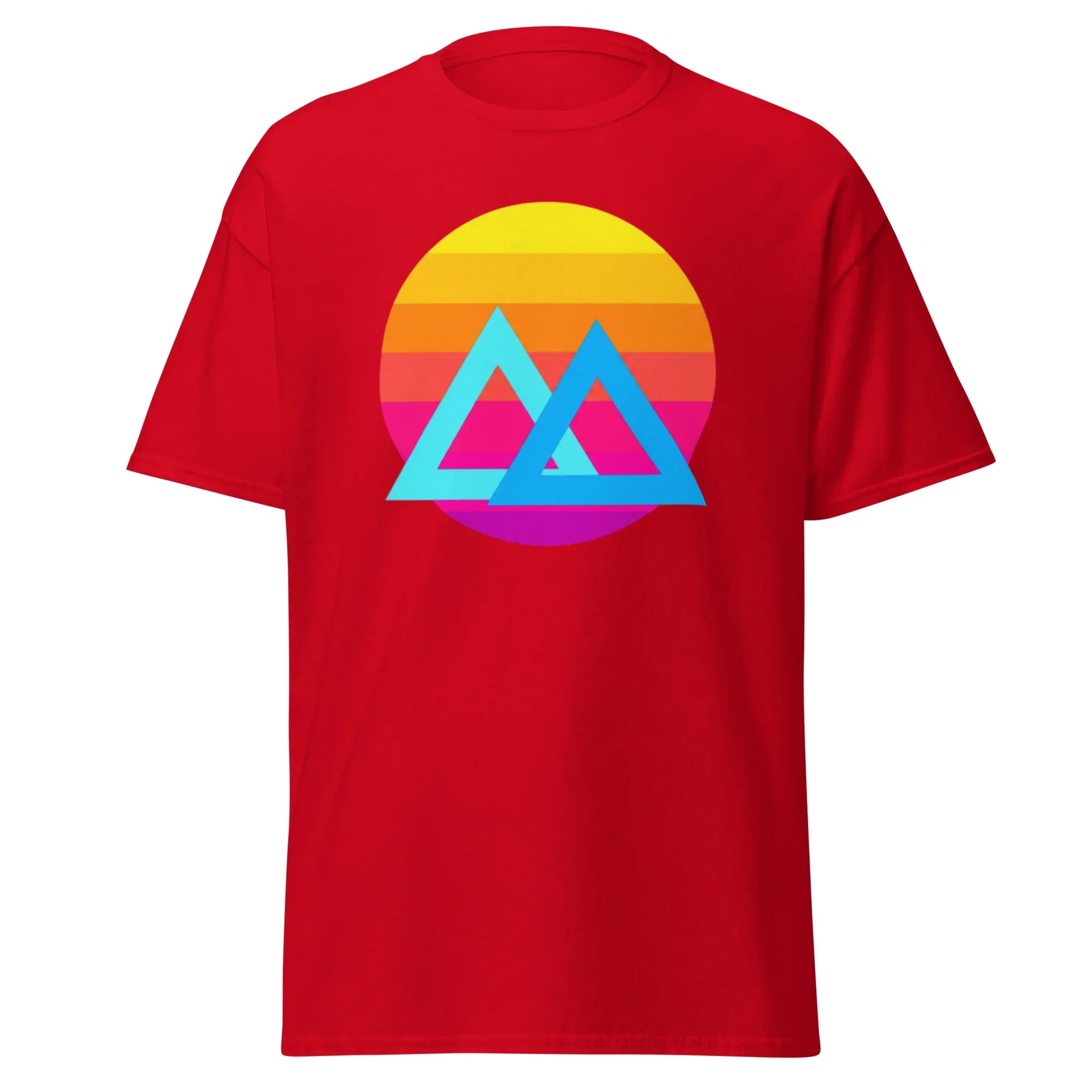 SUNSET GEOMETRY unisex t-shirt - Printoo Shop - - Retro & Synthwave T-Shirts, t-shirt, unisex, Unisex Classic Tee | Gildan 5000