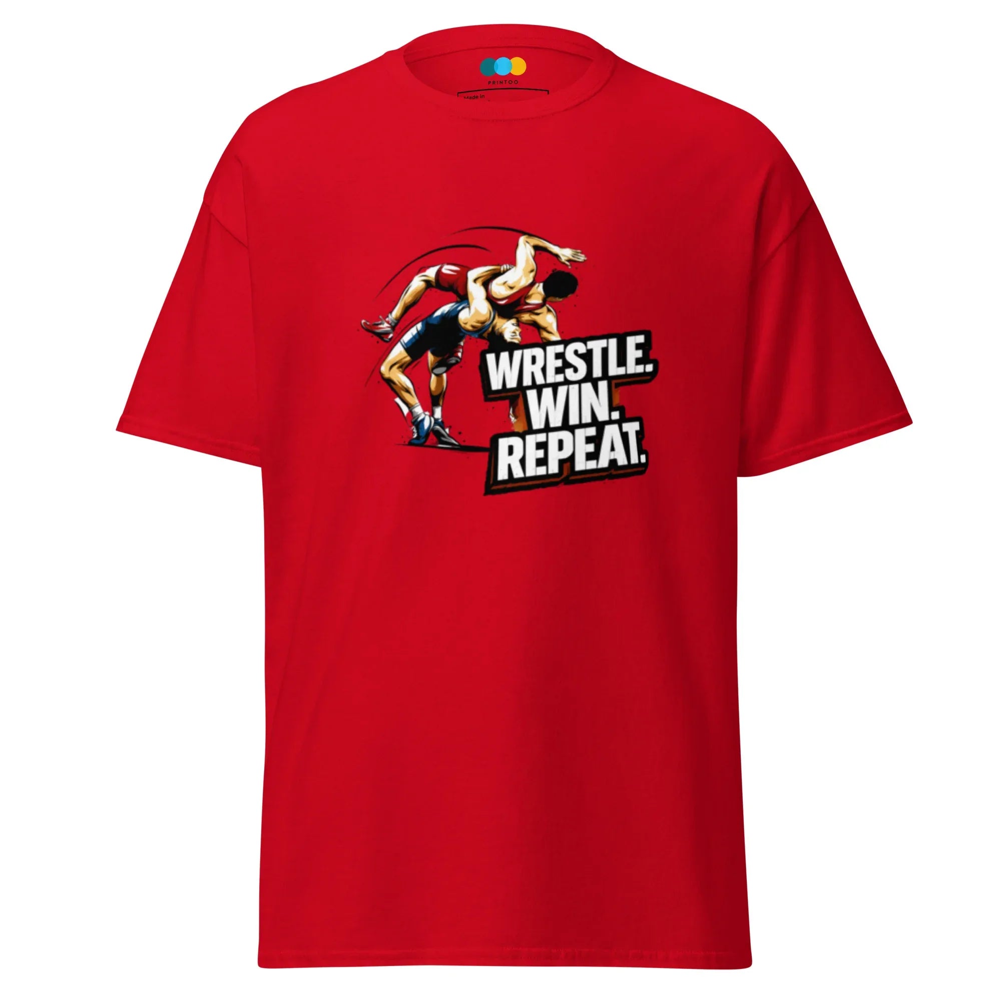 WRESTLE WIN REPEAT men’s t-shirt - Black / S - Printoo Shop - 3618485_11546