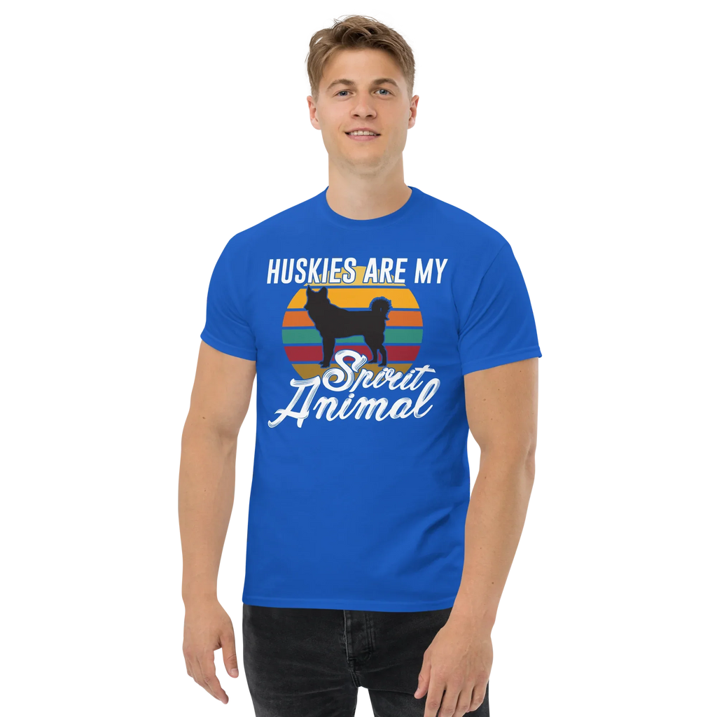 HUSKIES ARE MY SPIRIT ANIMAL unisex t-shirt - - - Printoo Shop