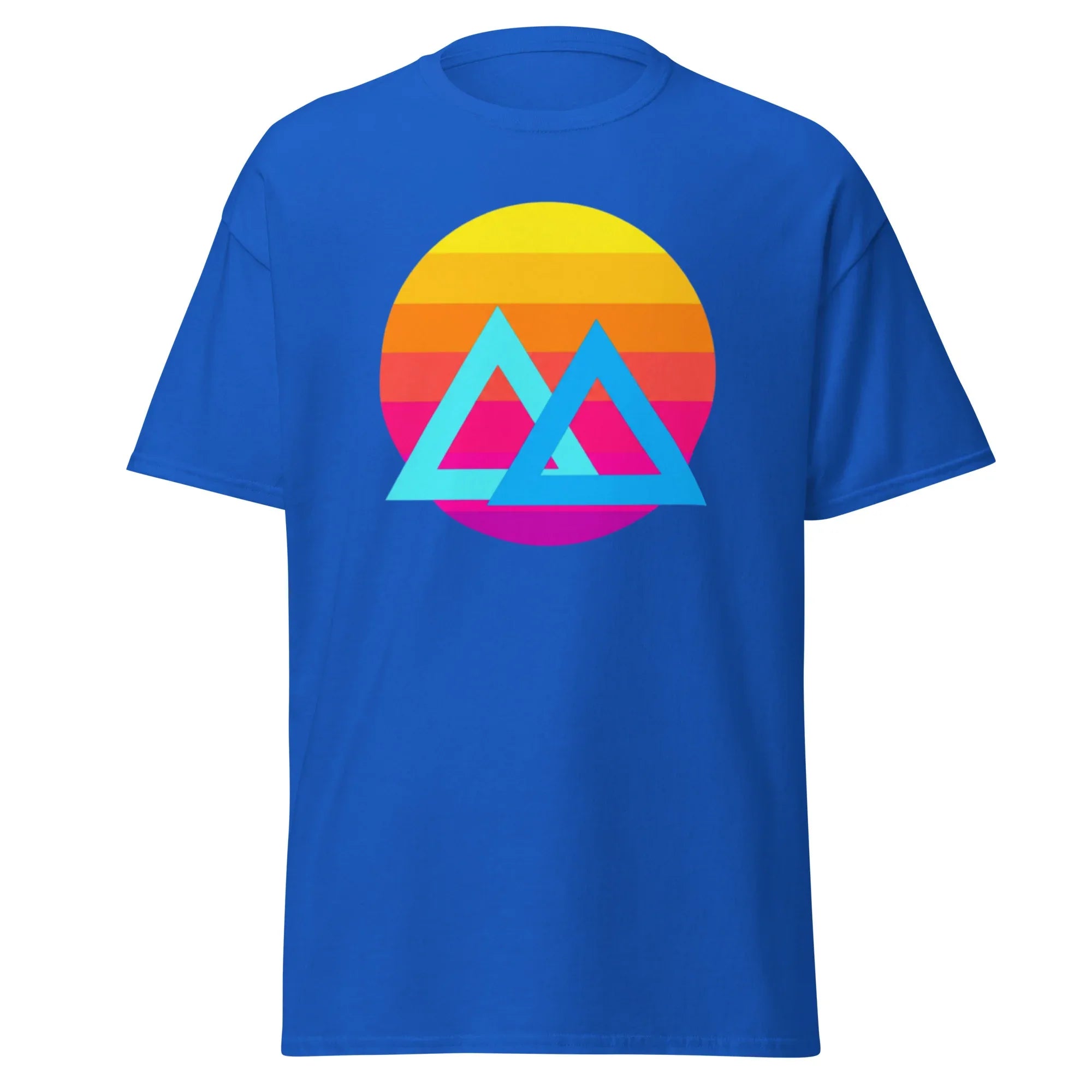 SUNSET GEOMETRY unisex t-shirt - Printoo Shop - - Retro & Synthwave T-Shirts, t-shirt, unisex, Unisex Classic Tee | Gildan 5000