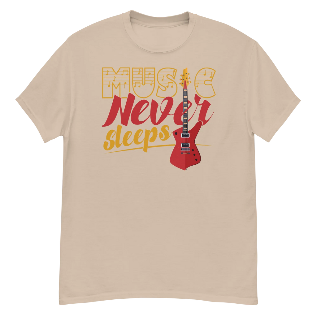 MUSIC NEVER SLEEPS unisex t-shirt - - Music t-shirts - Printoo Shop