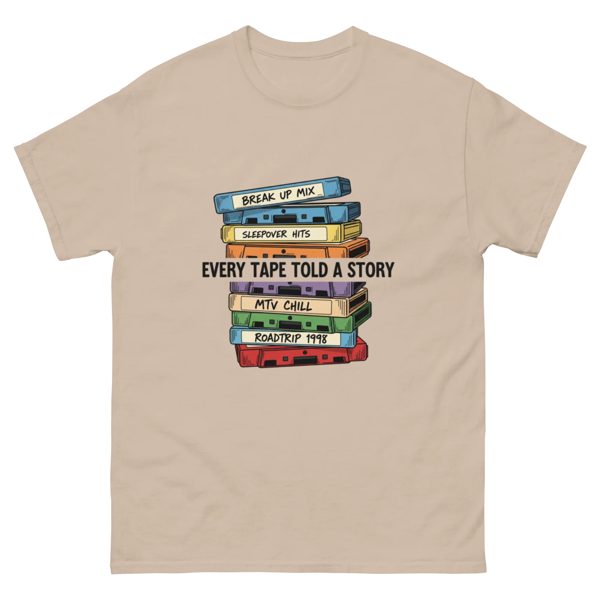 VINTAGE MUSIC CASSETTE unisex t-shirt - Printoo Shop - - Music t-shirt, unisex, Unisex Classic Tee | Gildan 5000