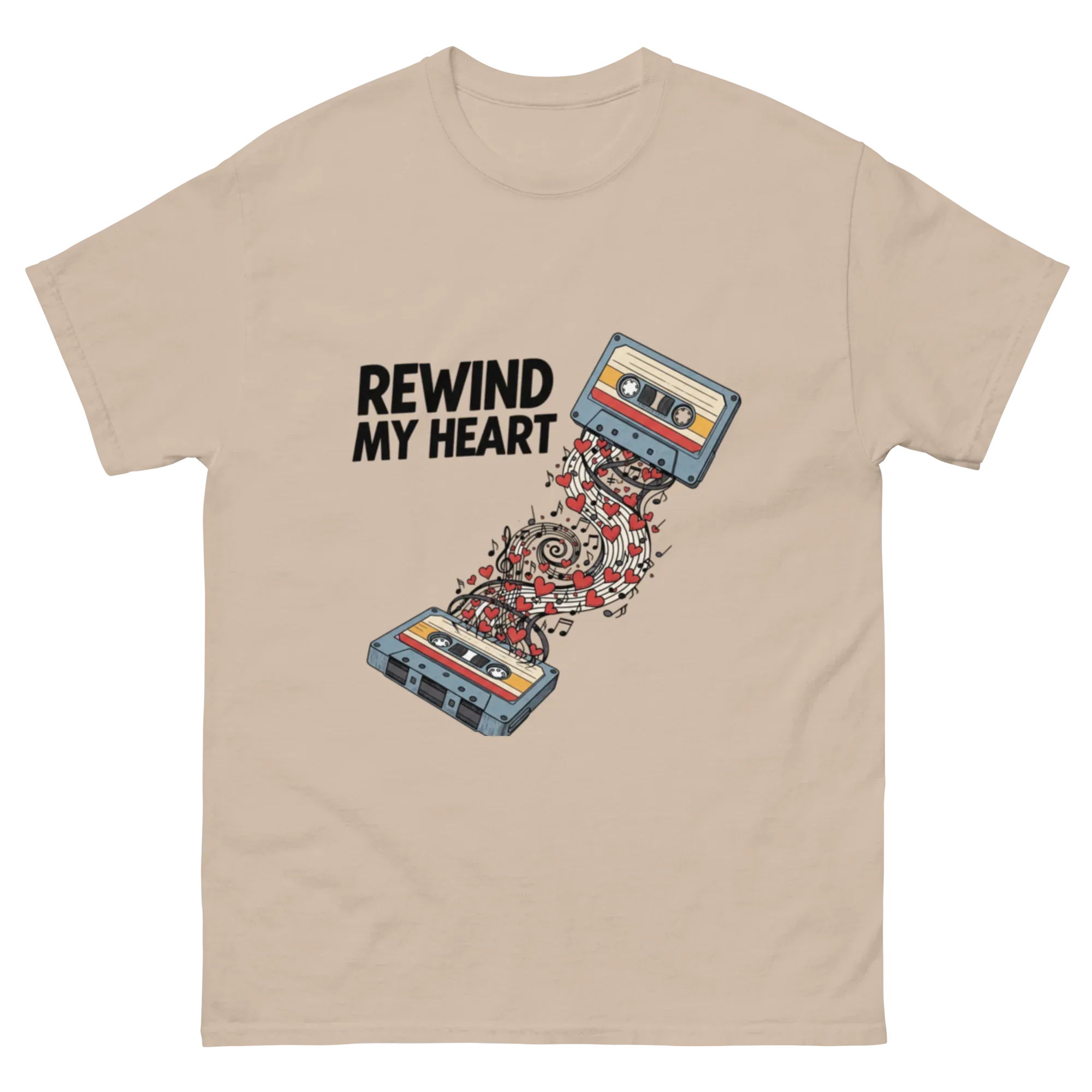 I REWIND MY HEART unisex t-shirt - Printoo Shop - - Music t-shirt, Retro & Synthwave T-Shirts, t-shirt, unisex, Unisex Classic Tee | Gildan 5000