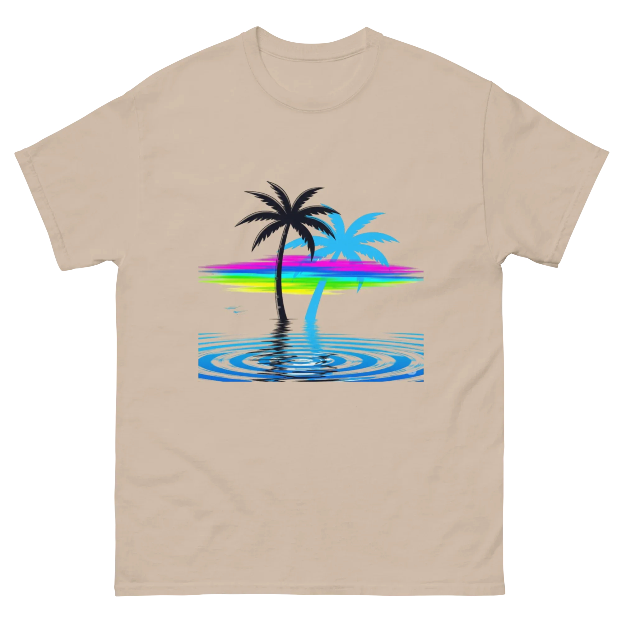 TROPICAL PARADISE PALM unisex t-shirt - Printoo Shop - - Retro & Synthwave T-Shirts, t-shirt, unisex, Unisex Classic Tee | Gildan 5000