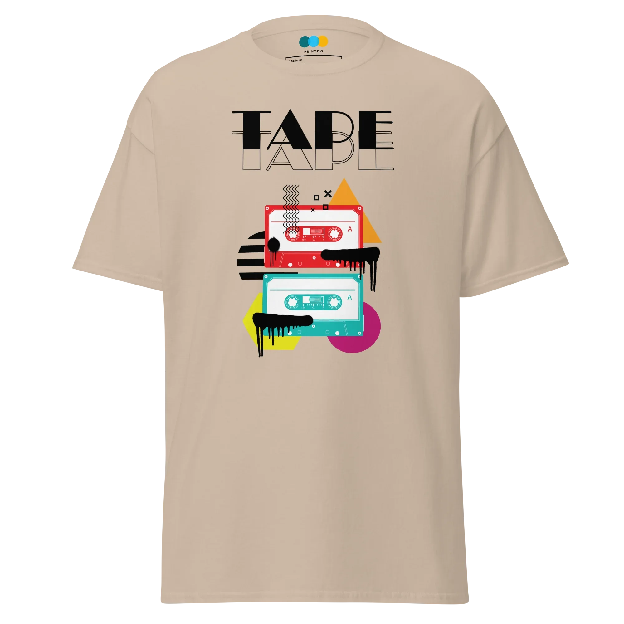 RETRO VIBE TAPE ART men’s t-shirt - Dark Heather / S - Printoo Shop - 3593913_15843