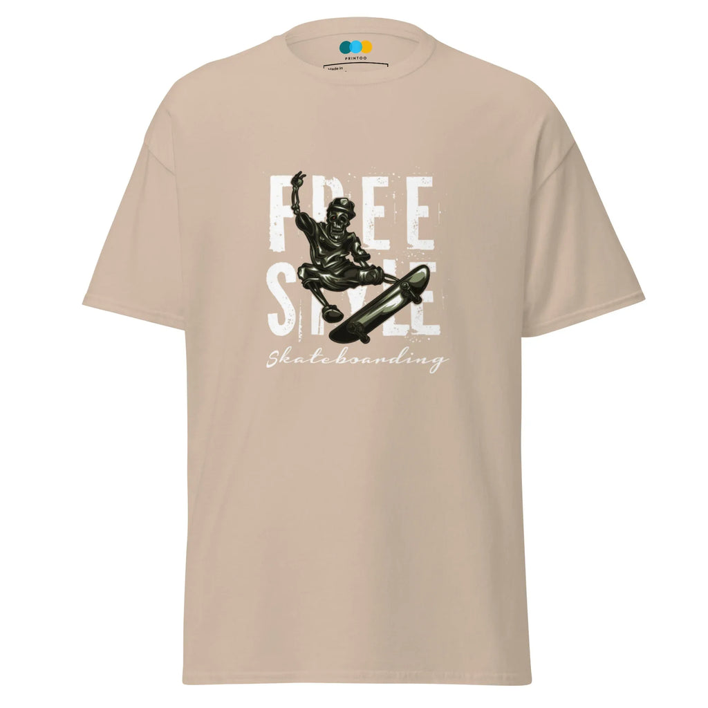 FREE STYLE SKATE VIBE men’s t-shirt - Charcoal / S - Printoo Shop - 1702754_15831