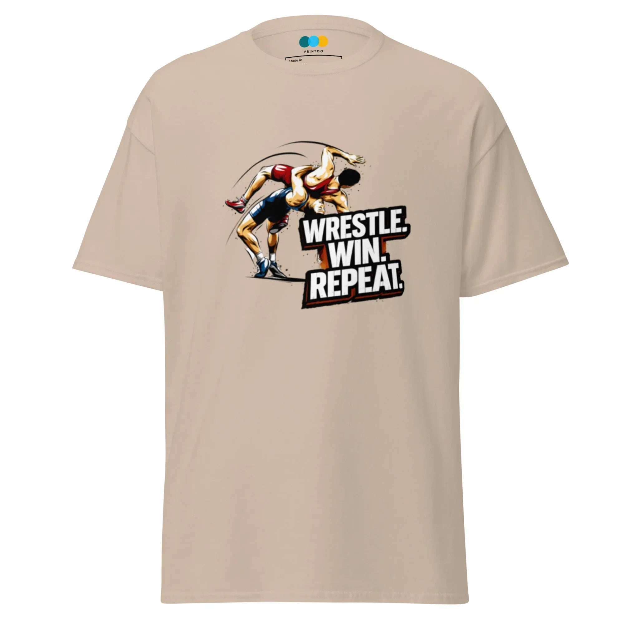 WRESTLE WIN REPEAT men’s t-shirt - Black / S - Printoo Shop - 3618485_11546
