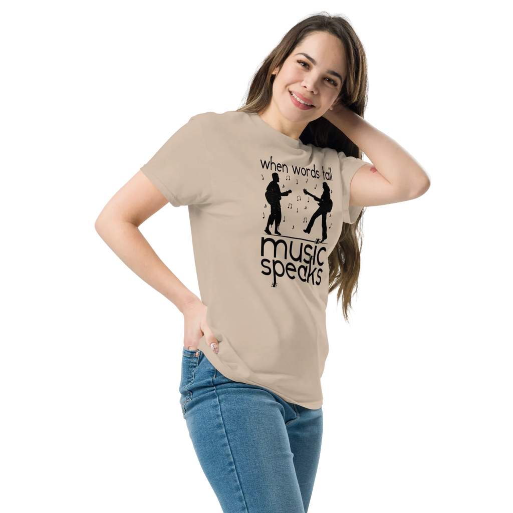 WHEN WORDS FAIL MUSIC SPEAKS unisex t-shirt - - Printoo Shop -