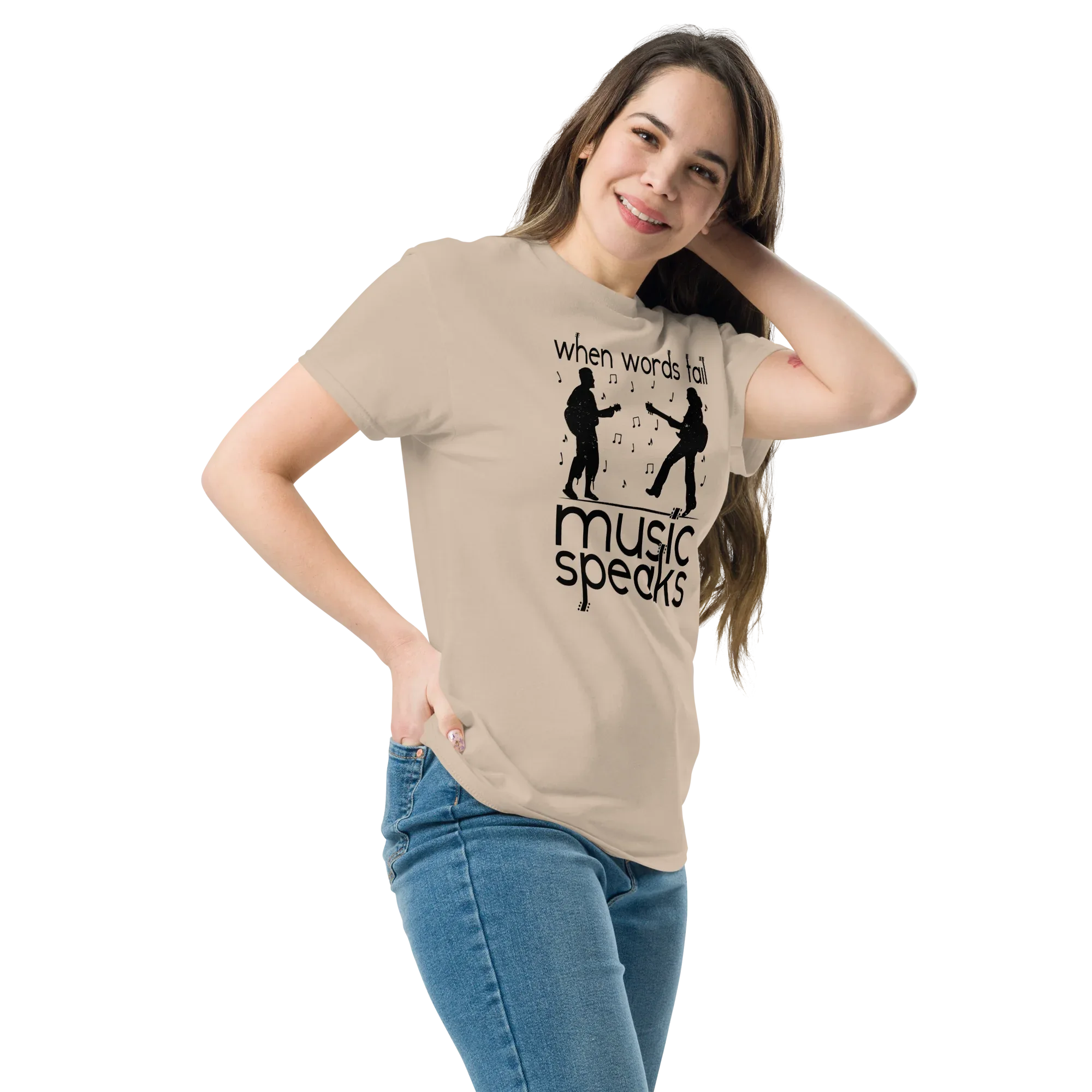 WHEN WORDS FAIL MUSIC SPEAKS unisex t-shirt - - Printoo Shop -