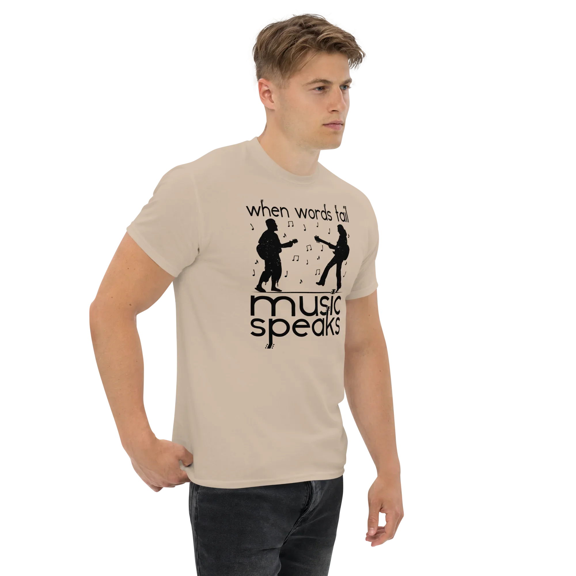 WHEN WORDS FAIL MUSIC SPEAKS unisex t-shirt - - Printoo Shop -