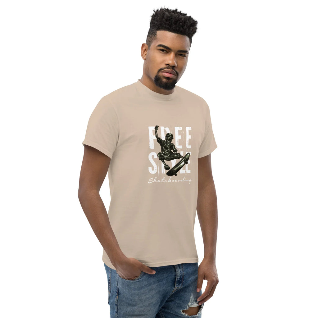 FREE STYLE SKATE VIBE men’s t-shirt - Charcoal / S - Printoo Shop - 1702754_15831