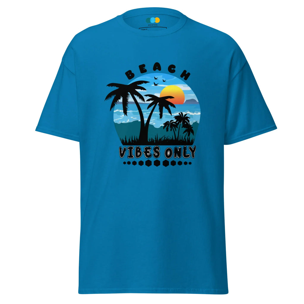BEACH VIBES ONLY men’s t-shirt - Sapphire / S - Printoo Shop - 5821647_21659