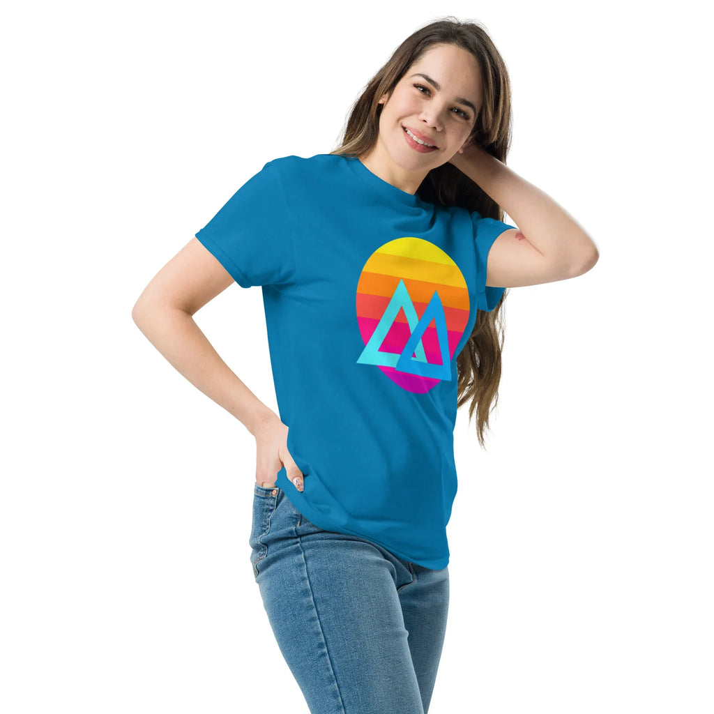 SUNSET GEOMETRY unisex t-shirt - Printoo Shop - - Retro & Synthwave T-Shirts, t-shirt, unisex, Unisex Classic Tee | Gildan 5000