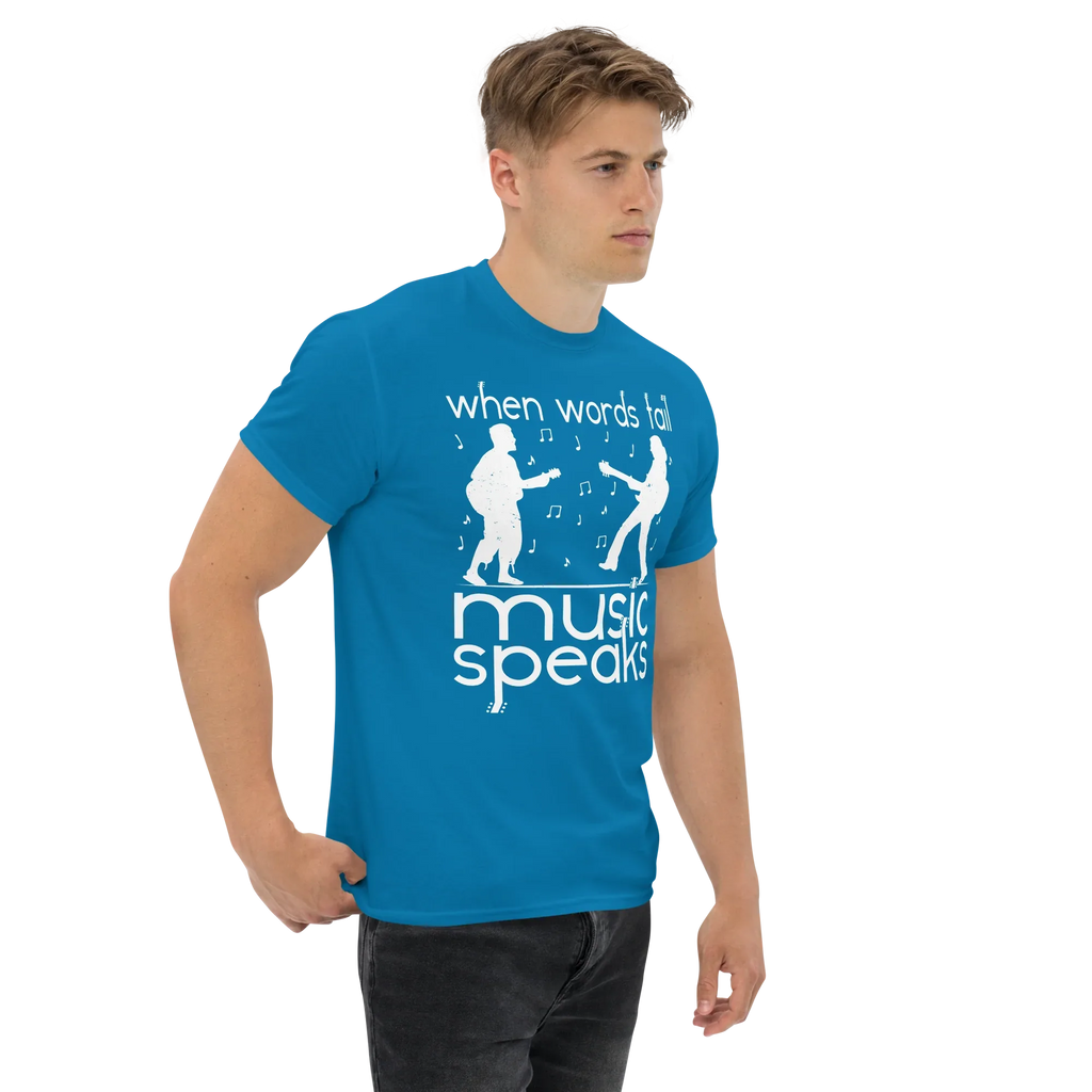 WHEN WORDS FAIL MUSIC SPEAKS unisex t-shirt - - Music t-shirts - Printoo Shop