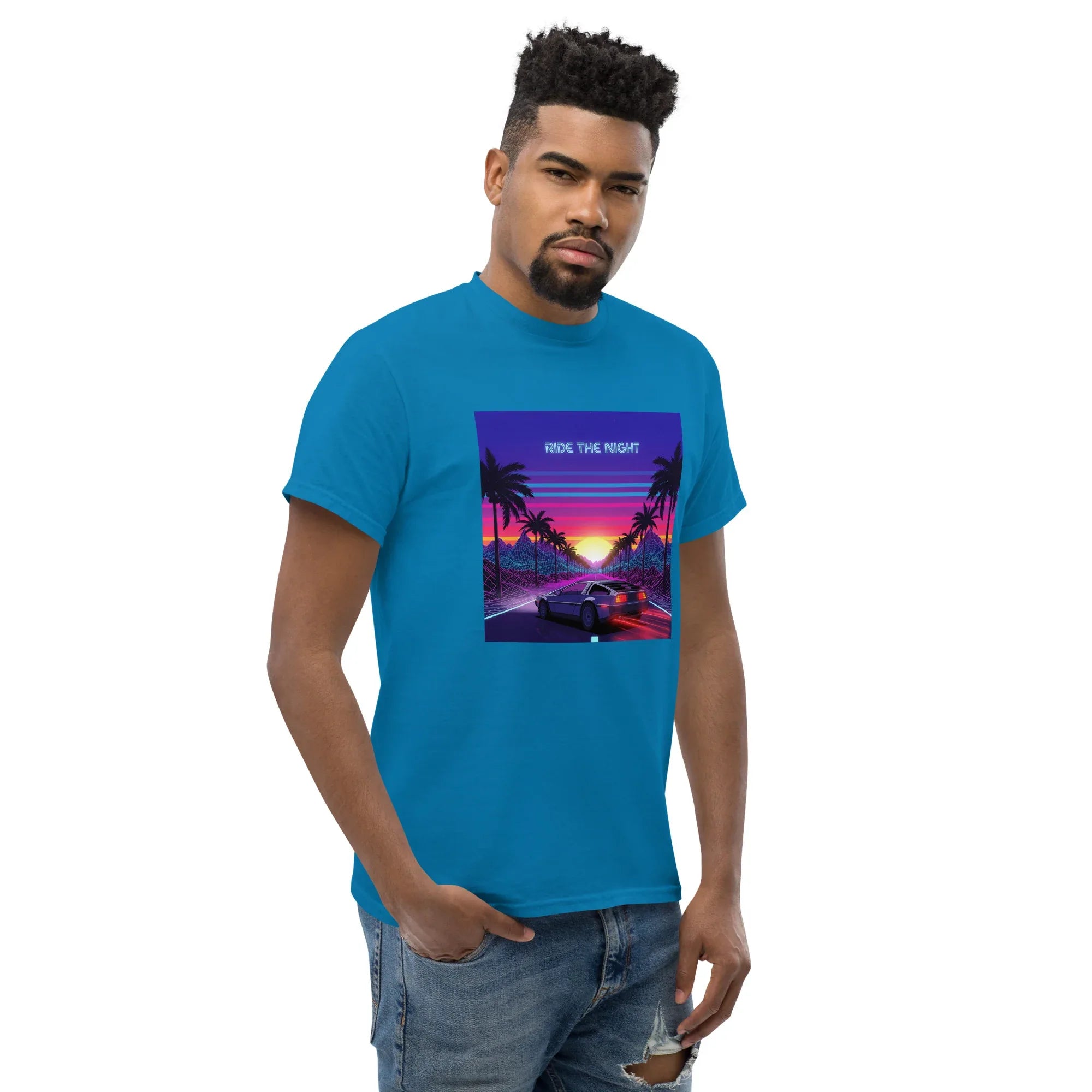 RIDE THE NIGHT unisex t-shirt - Printoo Shop - - Retro & Synthwave T-Shirts, t-shirt, unisex, Unisex Classic Tee | Gildan 5000