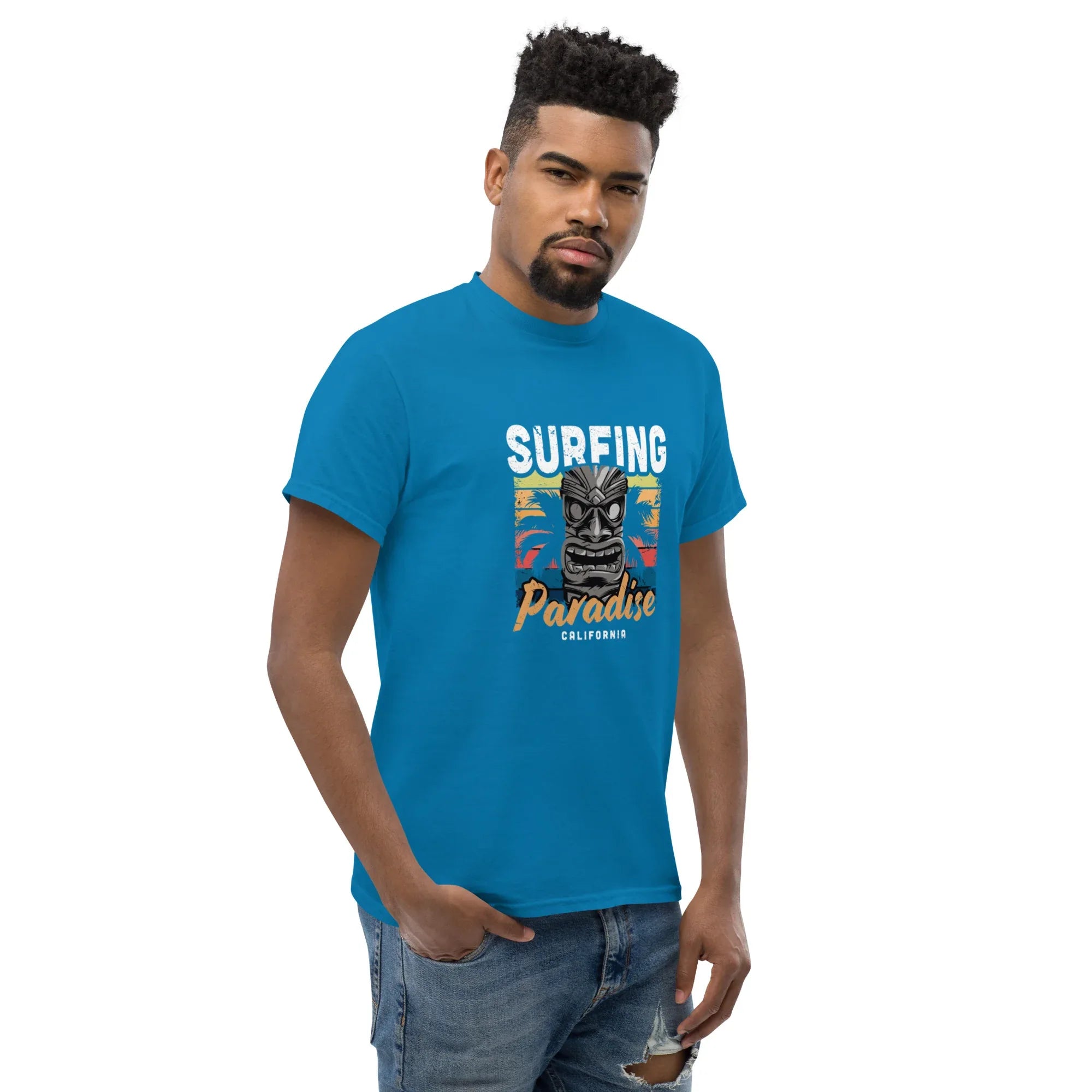 SURFING PARADISE men’s t-shirt - Sapphire / S - Printoo Shop - 8231181_21659
