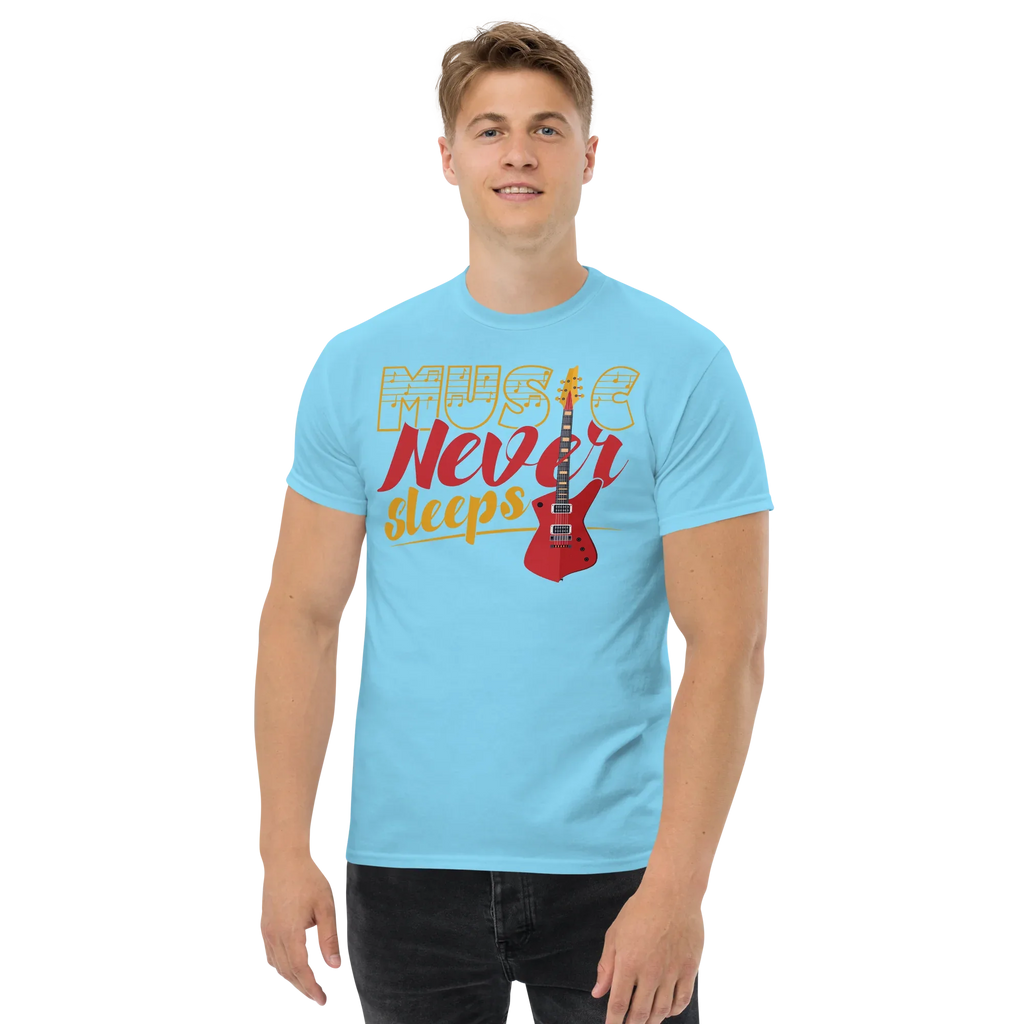 MUSIC NEVER SLEEPS unisex t-shirt - - Music t-shirts - Printoo Shop