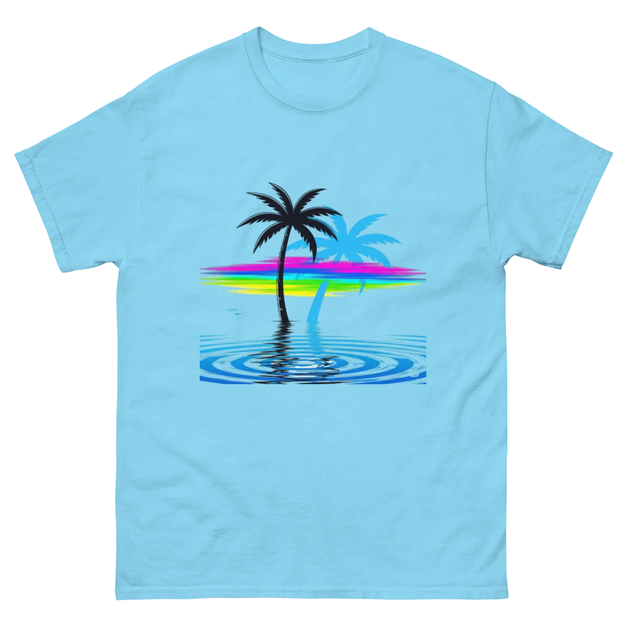 TROPICAL PARADISE PALM unisex t-shirt - Printoo Shop - - Retro & Synthwave T-Shirts, t-shirt, unisex, Unisex Classic Tee | Gildan 5000