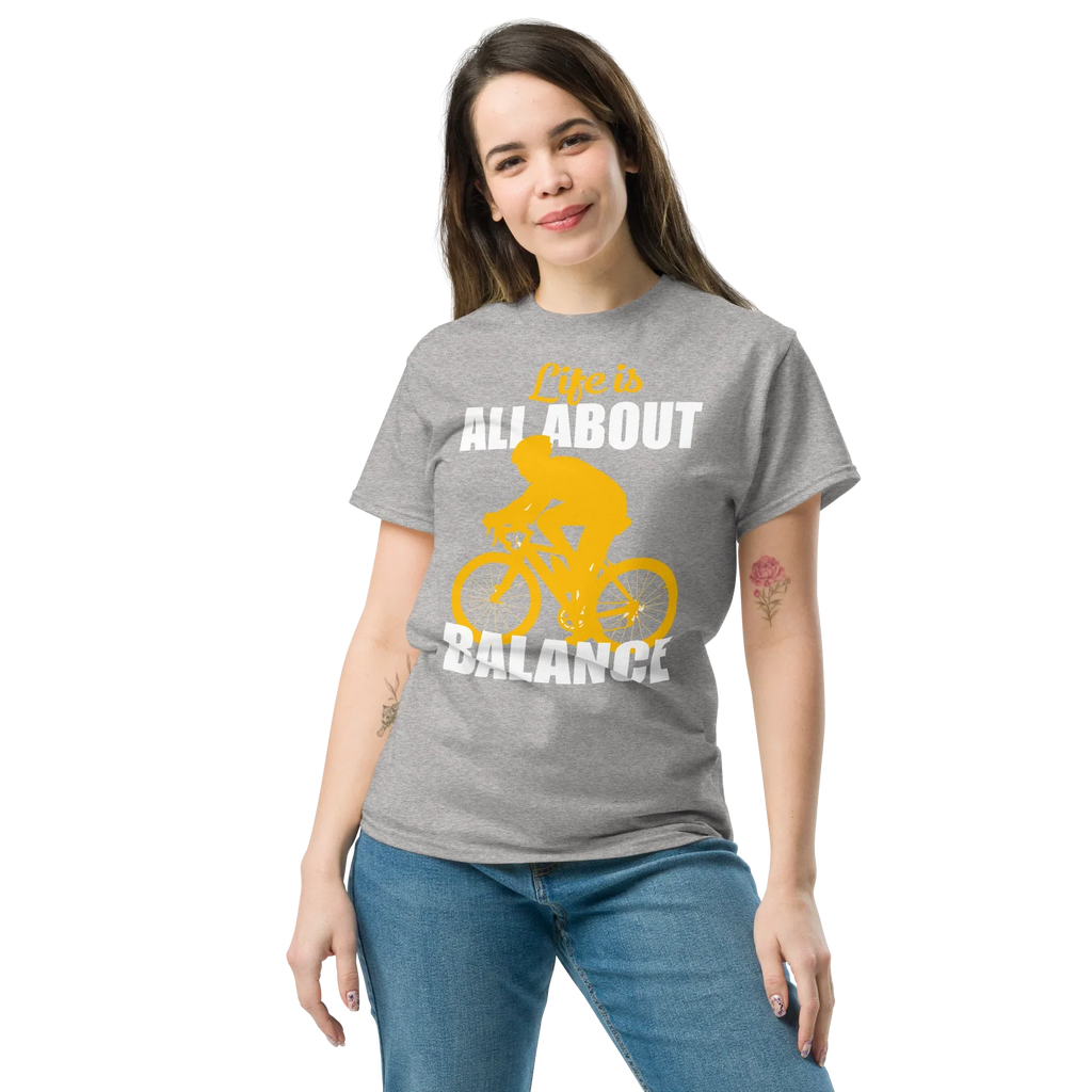 BALANCED LIFE unisex t-shirt - Printoo Shop - - bicycle, t-shirt, unisex, Unisex Classic Tee | Gildan 5000