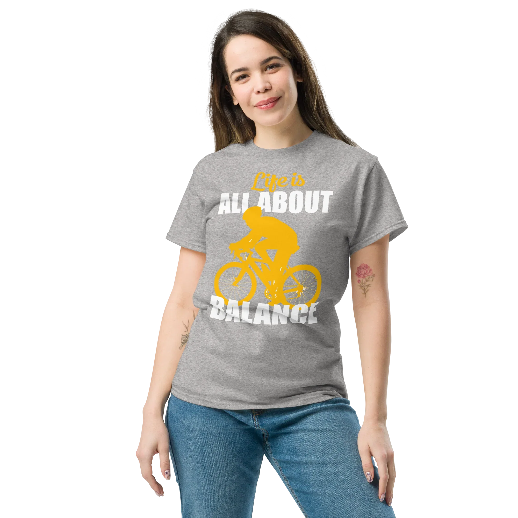 BALANCED LIFE unisex t-shirt - Printoo Shop - - bicycle, t-shirt, unisex, Unisex Classic Tee | Gildan 5000