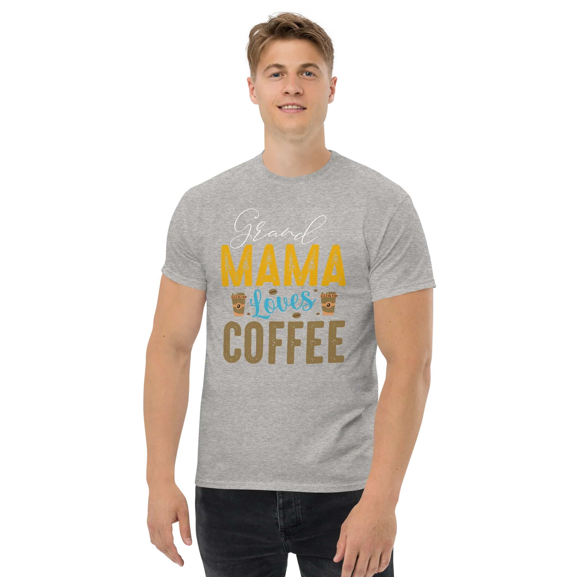 GRANDMA LOVES COFFEE unisex t-shirt - Printoo Shop - - t-shirt, unisex, Unisex Classic Tee | Gildan 5000