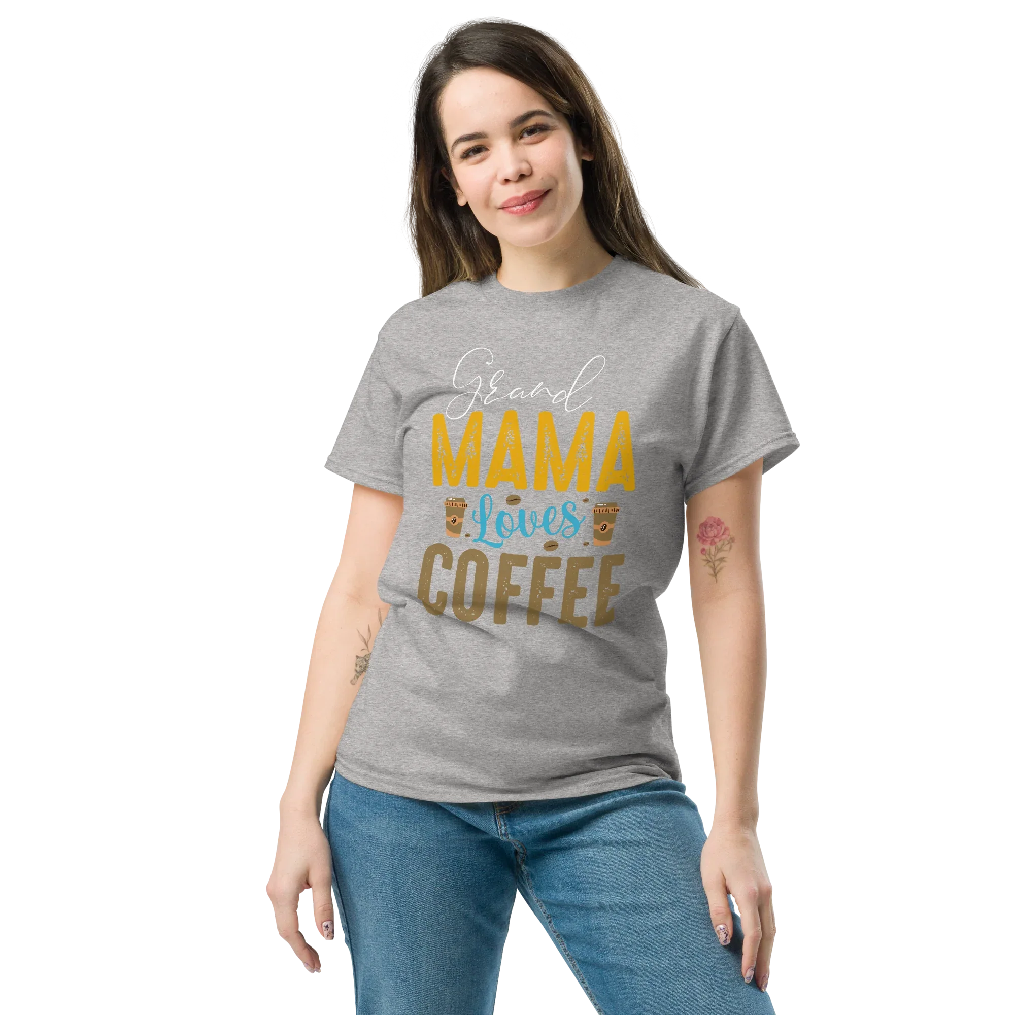 GRANDMA LOVES COFFEE unisex t-shirt - Printoo Shop - - t-shirt, unisex, Unisex Classic Tee | Gildan 5000
