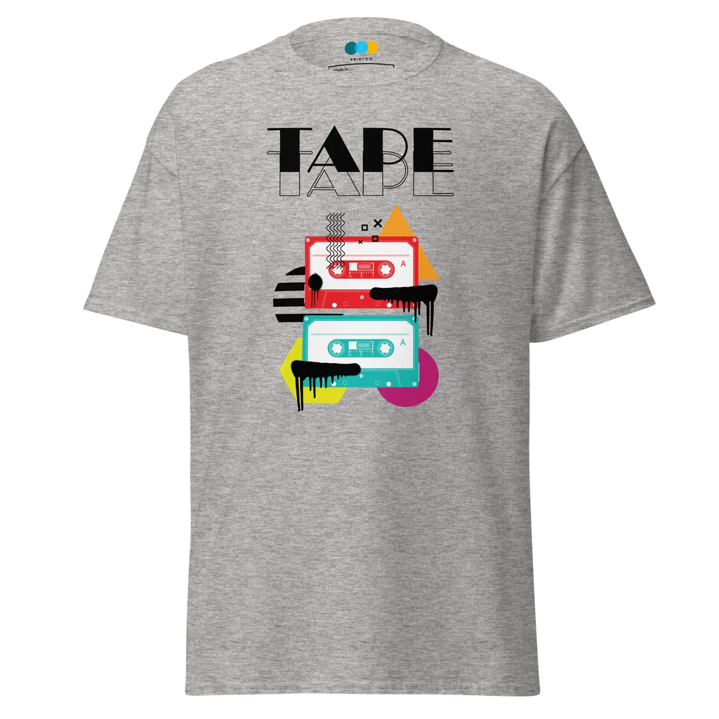 RETRO VIBE TAPE ART men’s t-shirt - Dark Heather / S - Printoo Shop - 3593913_15843