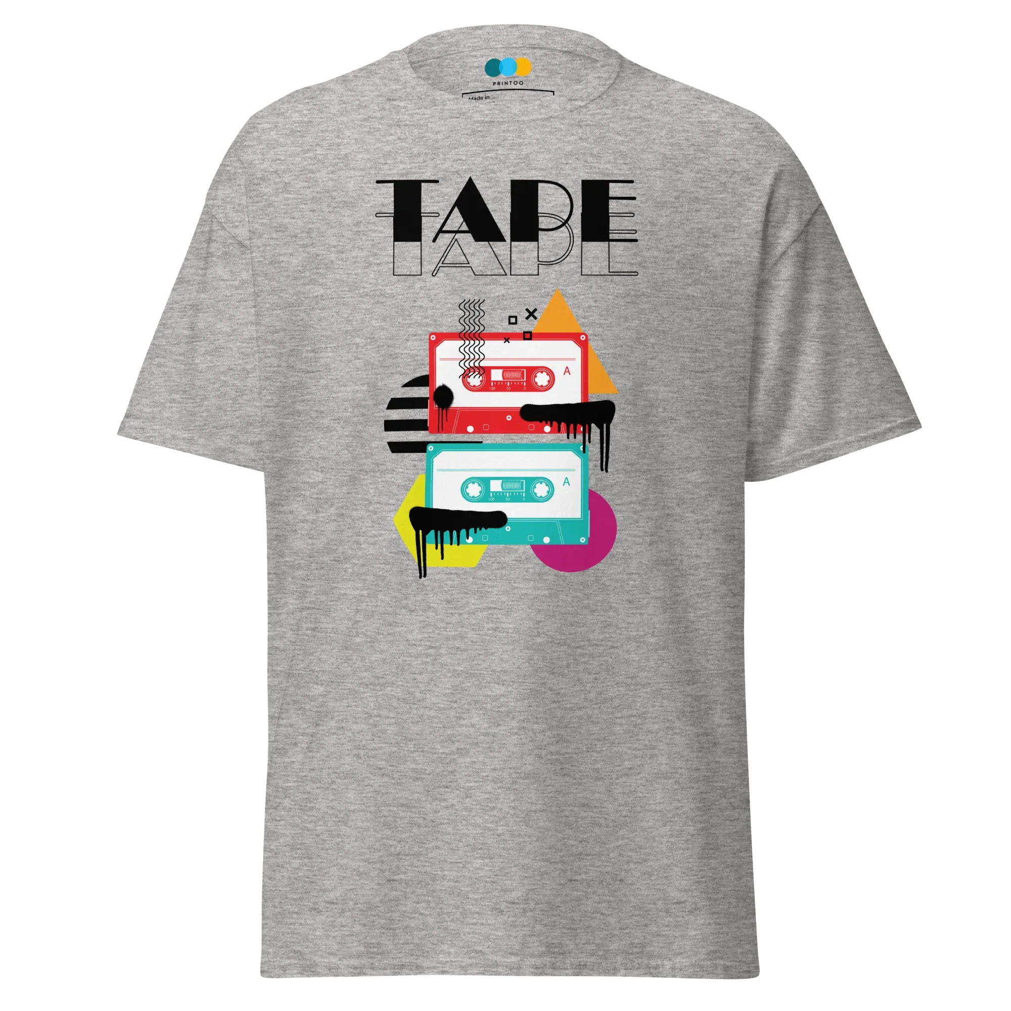 RETRO VIBE TAPE ART men’s t-shirt - Dark Heather / S - Printoo Shop - 3593913_15843