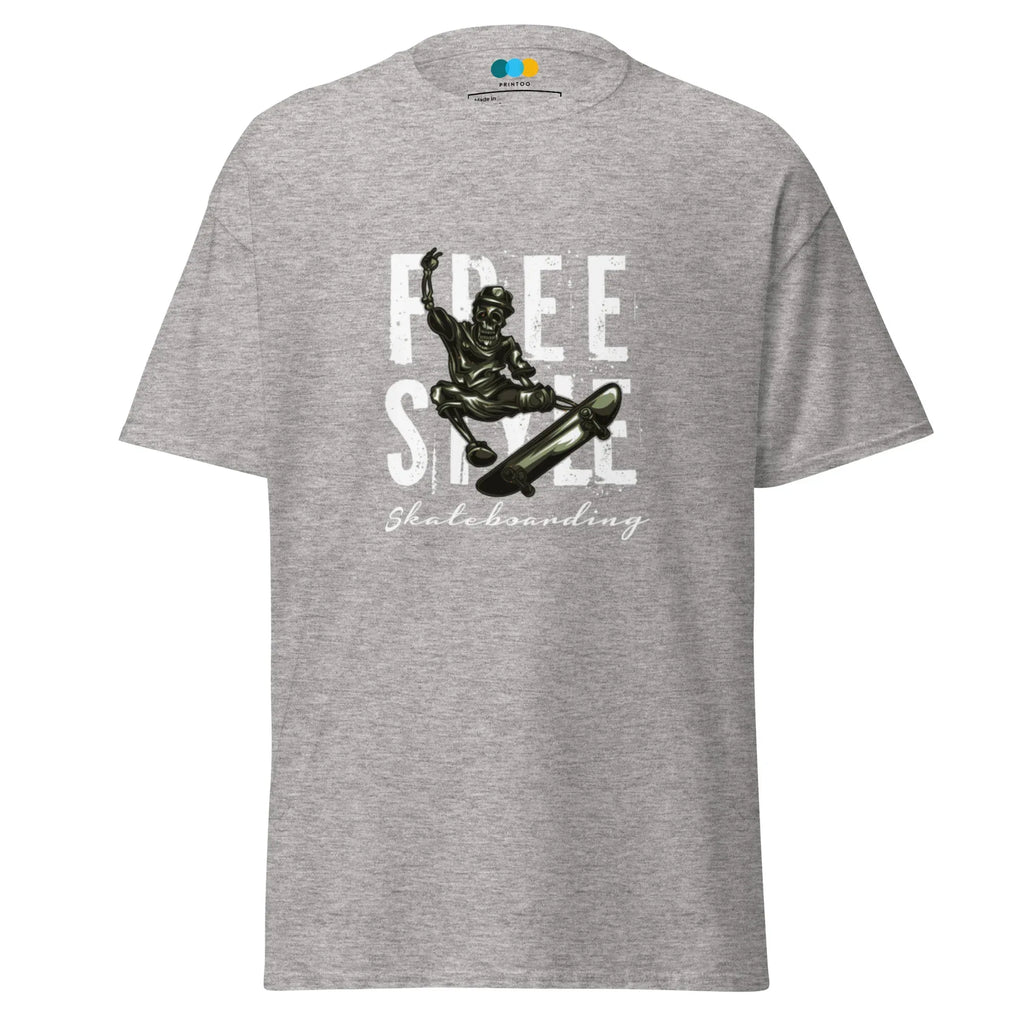 FREE STYLE SKATE VIBE men’s t-shirt - Charcoal / S - Printoo Shop - 1702754_15831