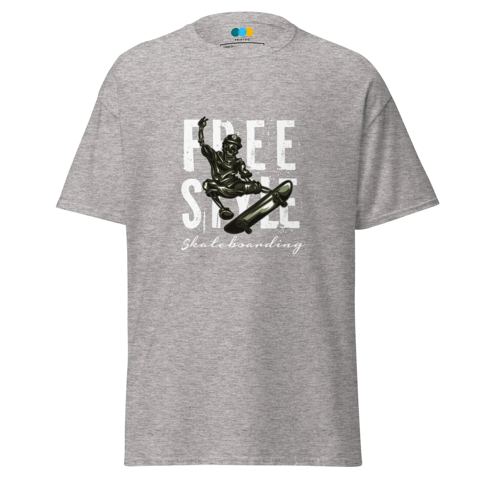 FREE STYLE SKATE VIBE men’s t-shirt - Charcoal / S - Printoo Shop - 1702754_15831