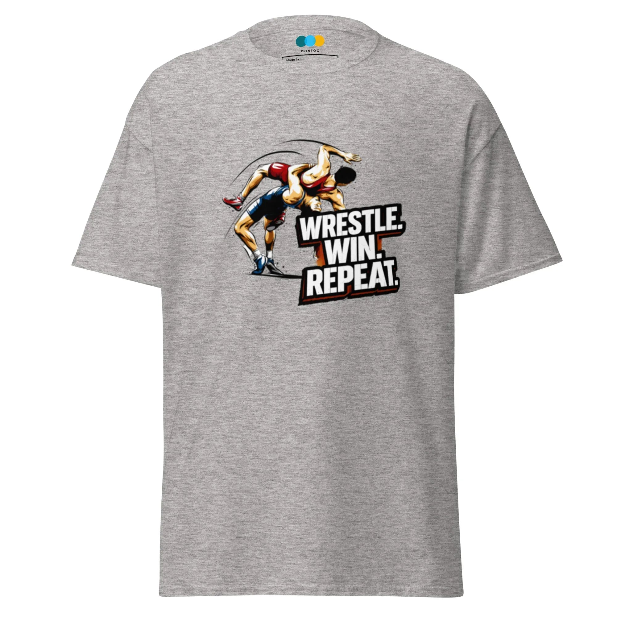 WRESTLE WIN REPEAT men’s t-shirt - Black / S - Printoo Shop - 3618485_11546
