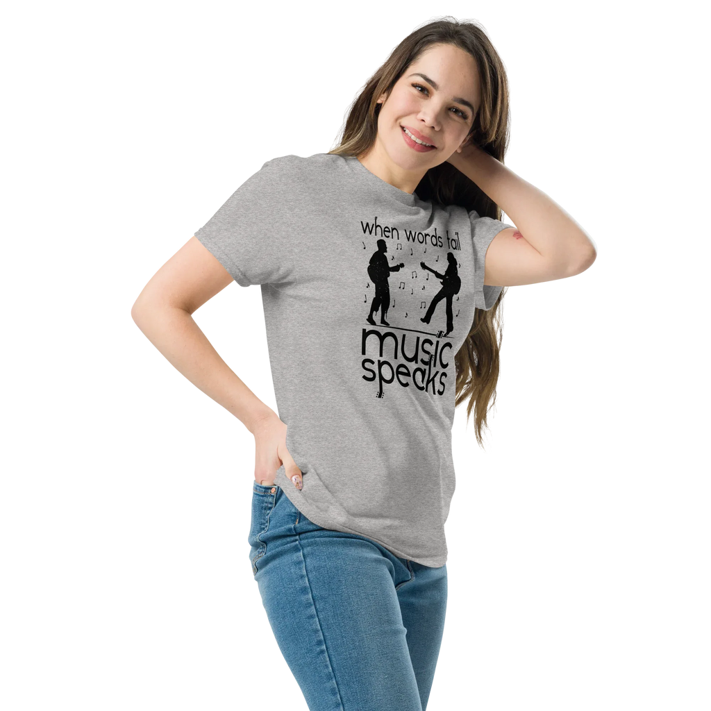 WHEN WORDS FAIL MUSIC SPEAKS unisex t-shirt - - Printoo Shop -