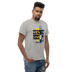 NEVER GIVE UP men’s t-shirt - Dark Heather / S - Printoo Shop - 3706269_15843