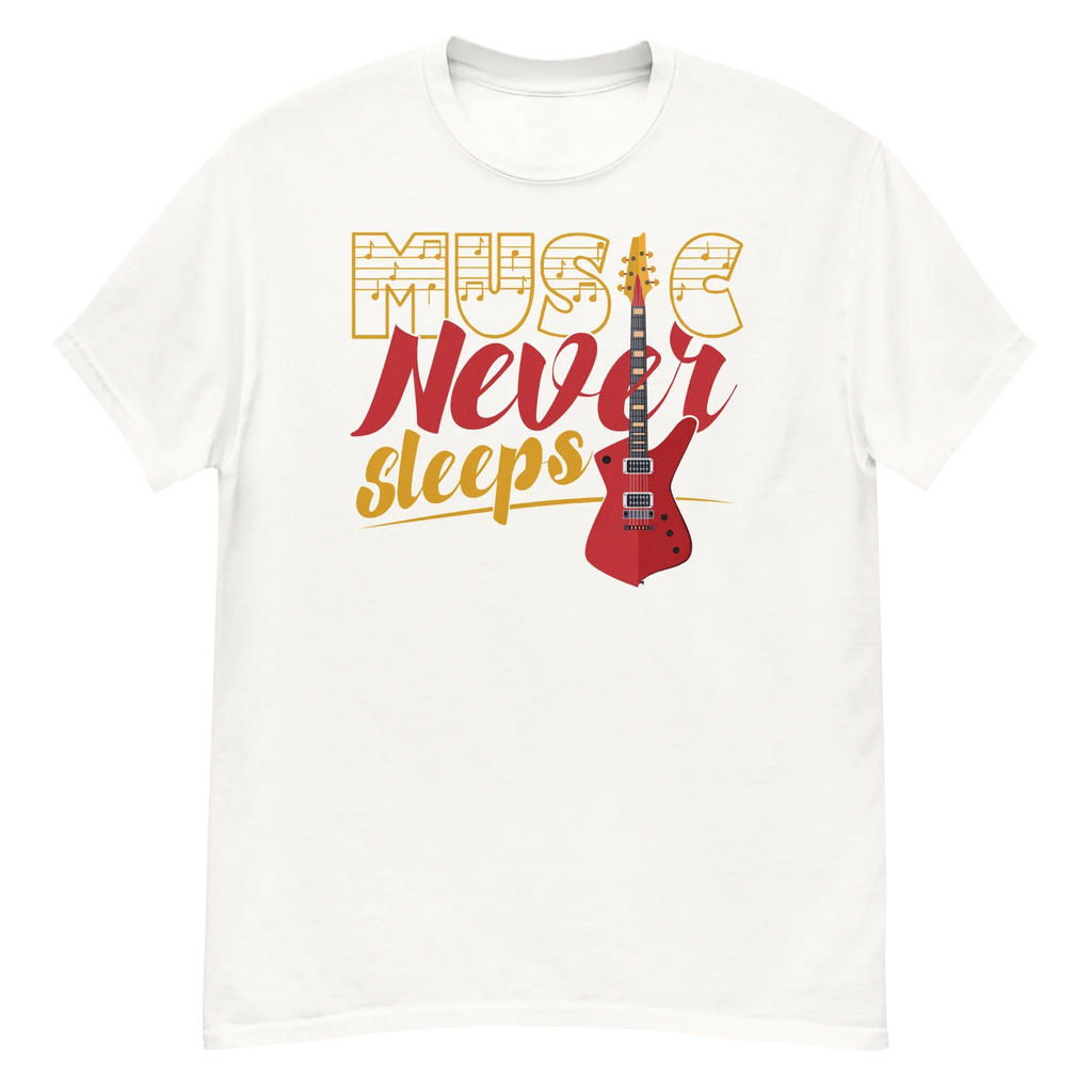 MUSIC NEVER SLEEPS unisex t-shirt - - Music t-shirts - Printoo Shop