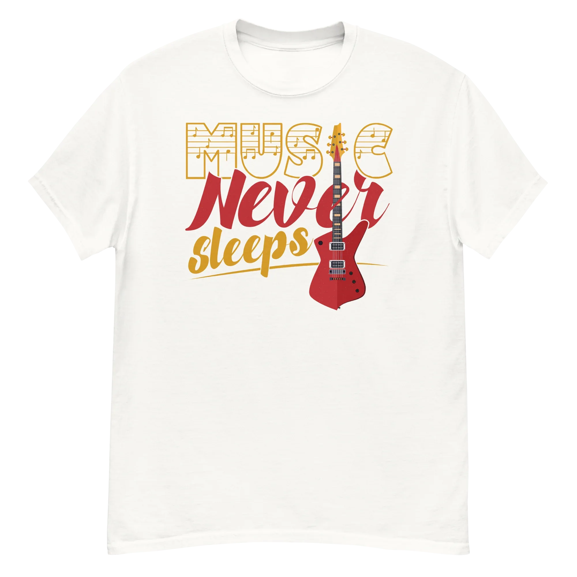 MUSIC NEVER SLEEPS unisex t-shirt - - Music t-shirts - Printoo Shop