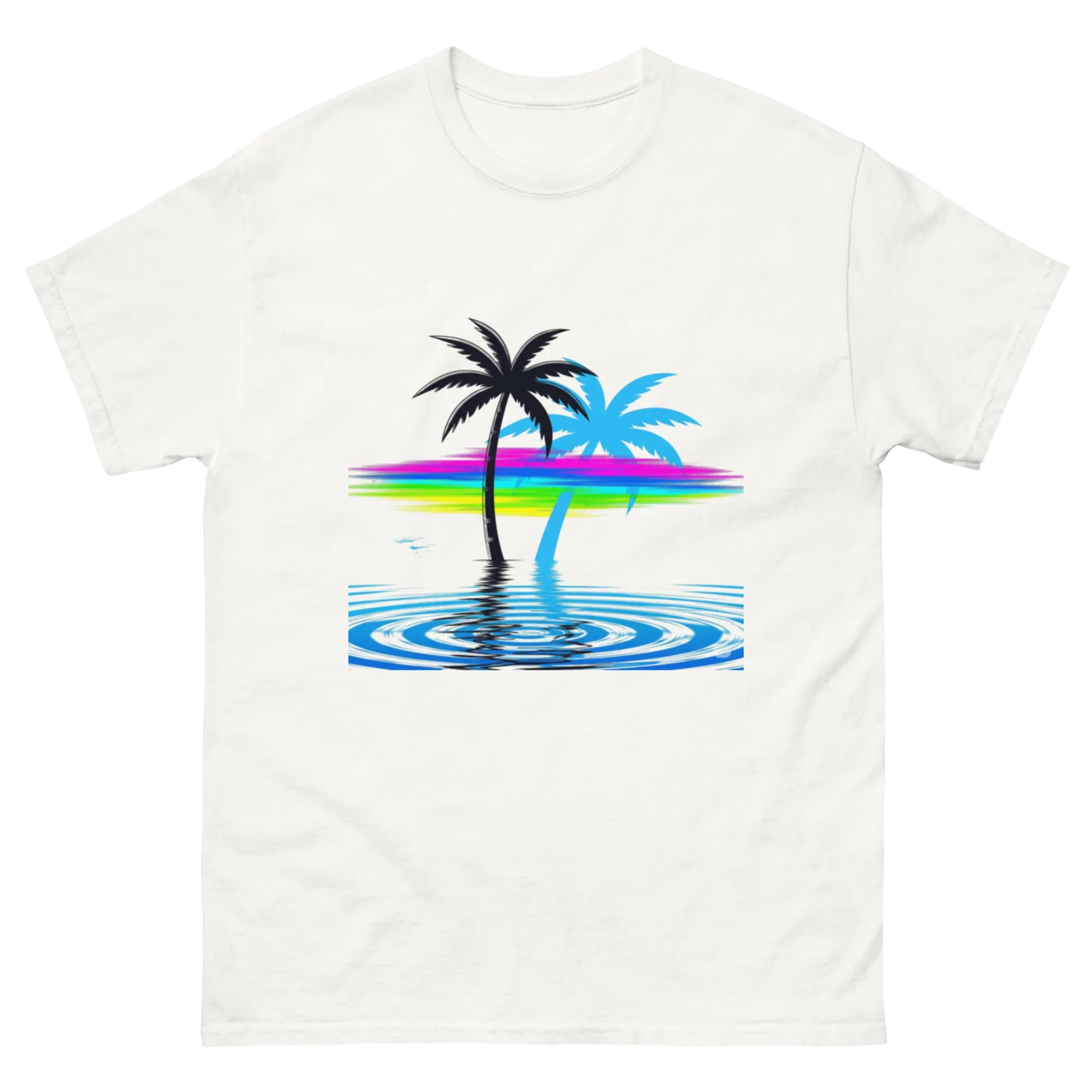 TROPICAL PARADISE PALM unisex t-shirt - Printoo Shop - - Retro & Synthwave T-Shirts, t-shirt, unisex, Unisex Classic Tee | Gildan 5000