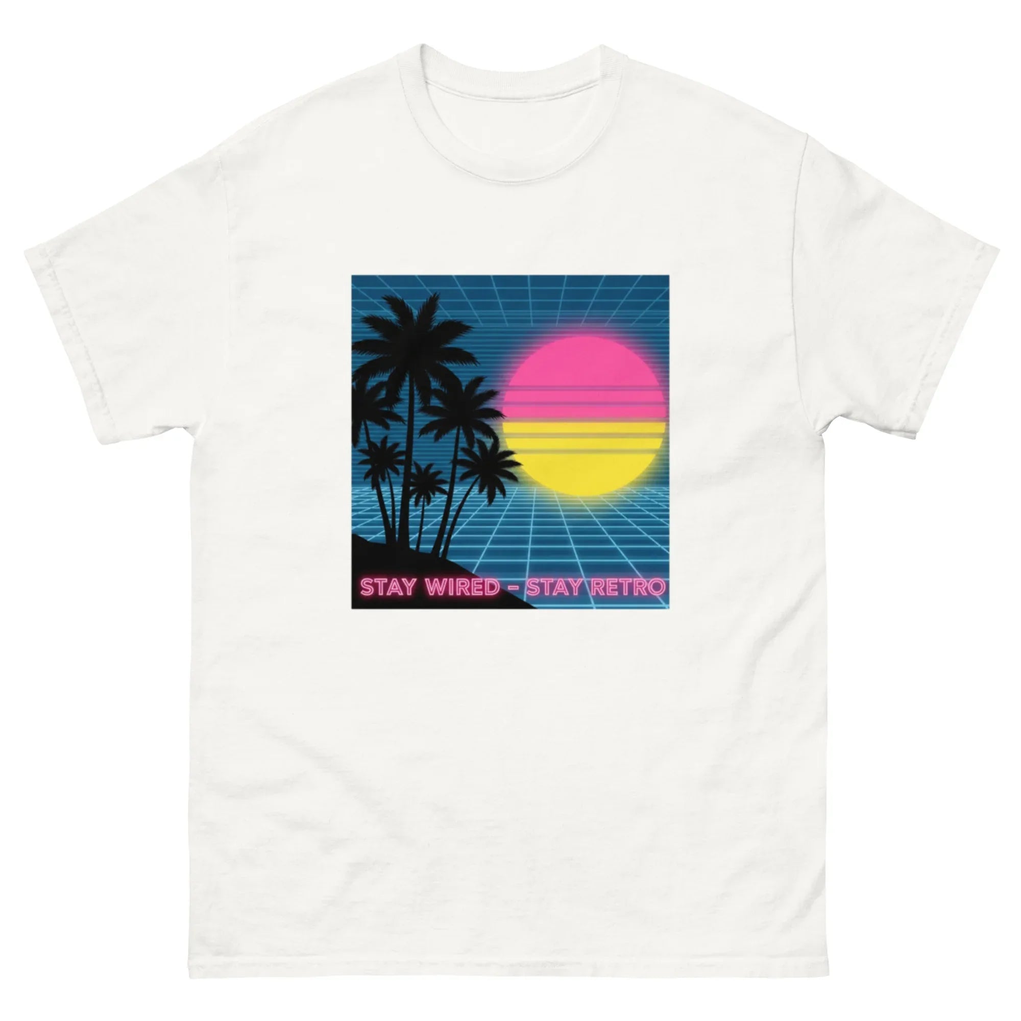 STAY WIRED STAY RETRO unisex t-shirt - Printoo Shop - - Retro & Synthwave T-Shirts, t-shirt, unisex, Unisex Classic Tee | Gildan 5000