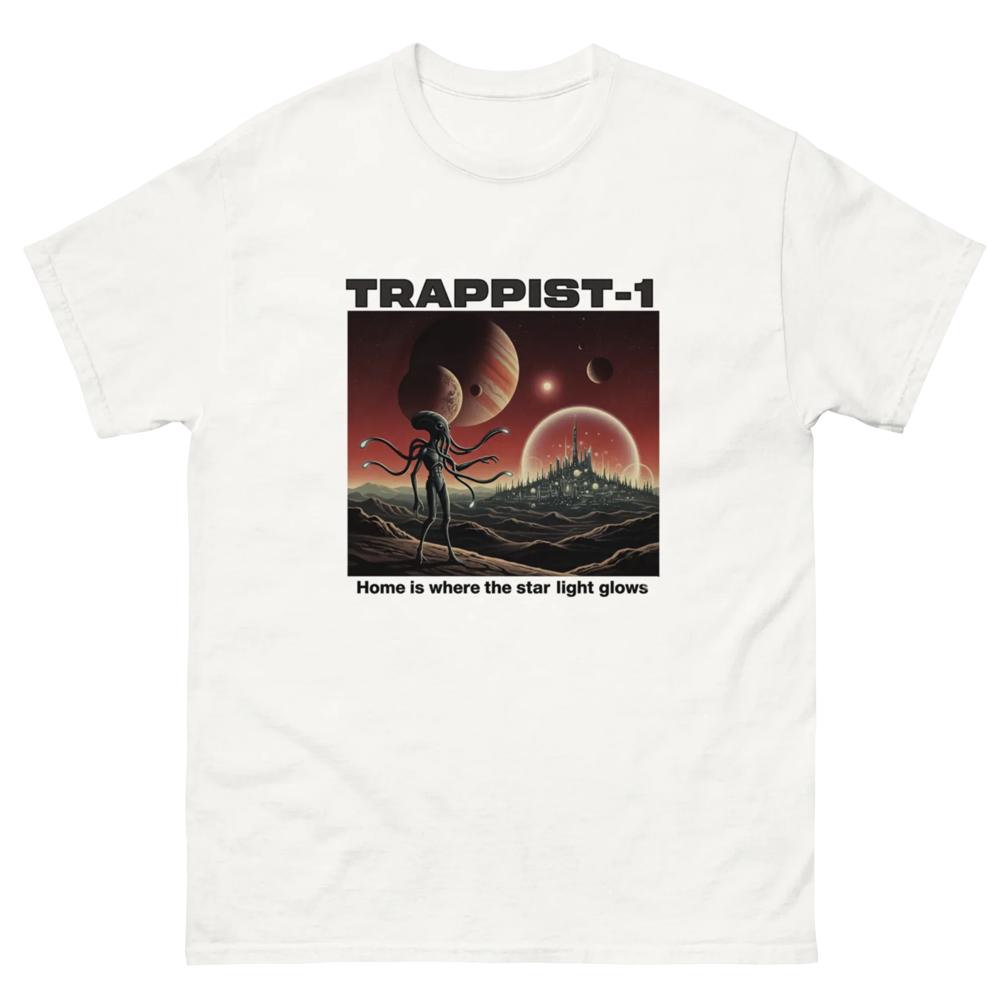 STARLIGHT HOME - TRAPPIST-1 unisex t-shirt - Printoo Shop - - Astronomy, Fantasy, t-shirt, unisex, Unisex Classic Tee | Gildan 5000